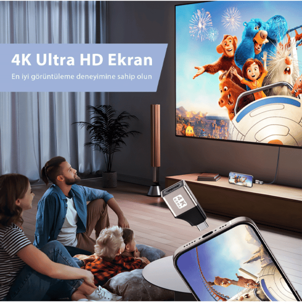 LivX 4k@60hz Type-C To HDMI Çevirici Dönüştürücü Adaptör Görüntü Aktarımı Mini OTG TCDH0