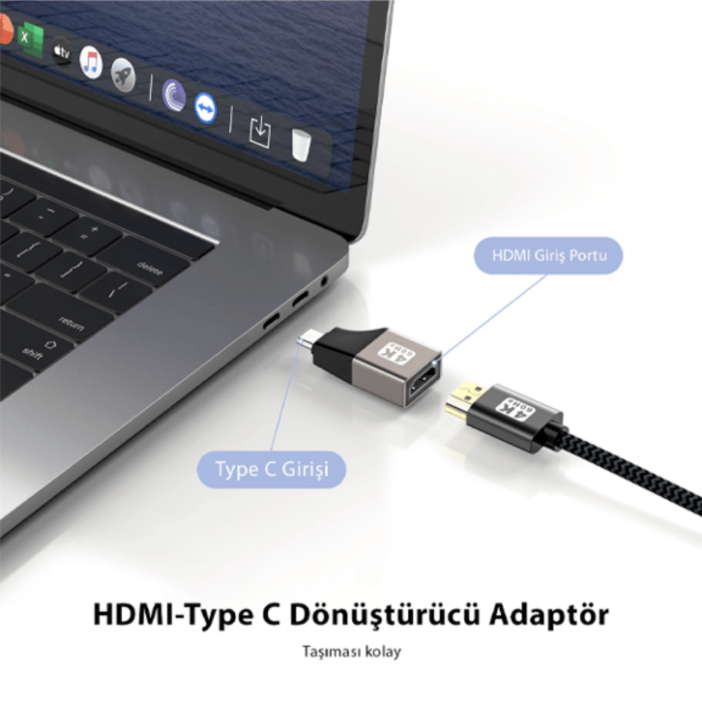 LivX 4k@60hz Type-C To HDMI Çevirici Dönüştürücü Adaptör Görüntü Aktarımı Mini OTG TCDH0