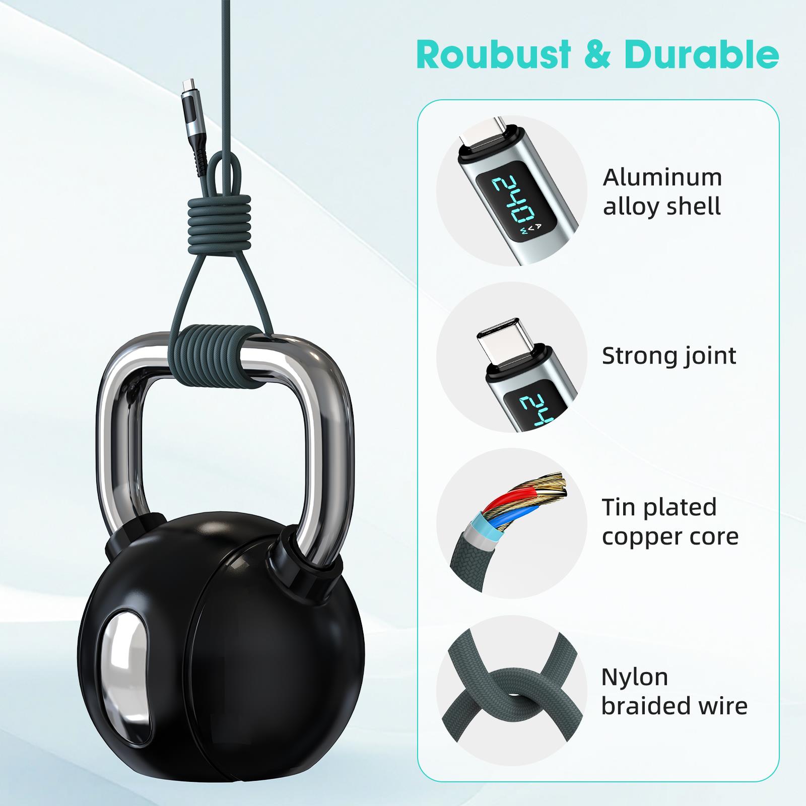 LivX Action Thunderbolt 4 Type C Kablo 100 W PD Şarj Led Göstergeli 1 Metre 40 Gbps Veri ve Görüntü Aktarım Kablosu Örgülü Kablo ARD-01