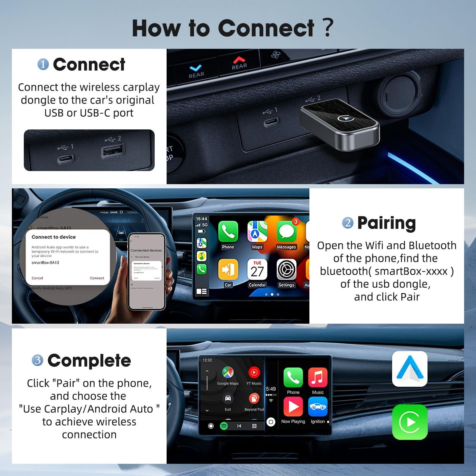 LivX CAR-PLAY VE ANDROİD AUTO KABLOSUZ MULTİMEDYA  ADAPTÖRÜ CPS