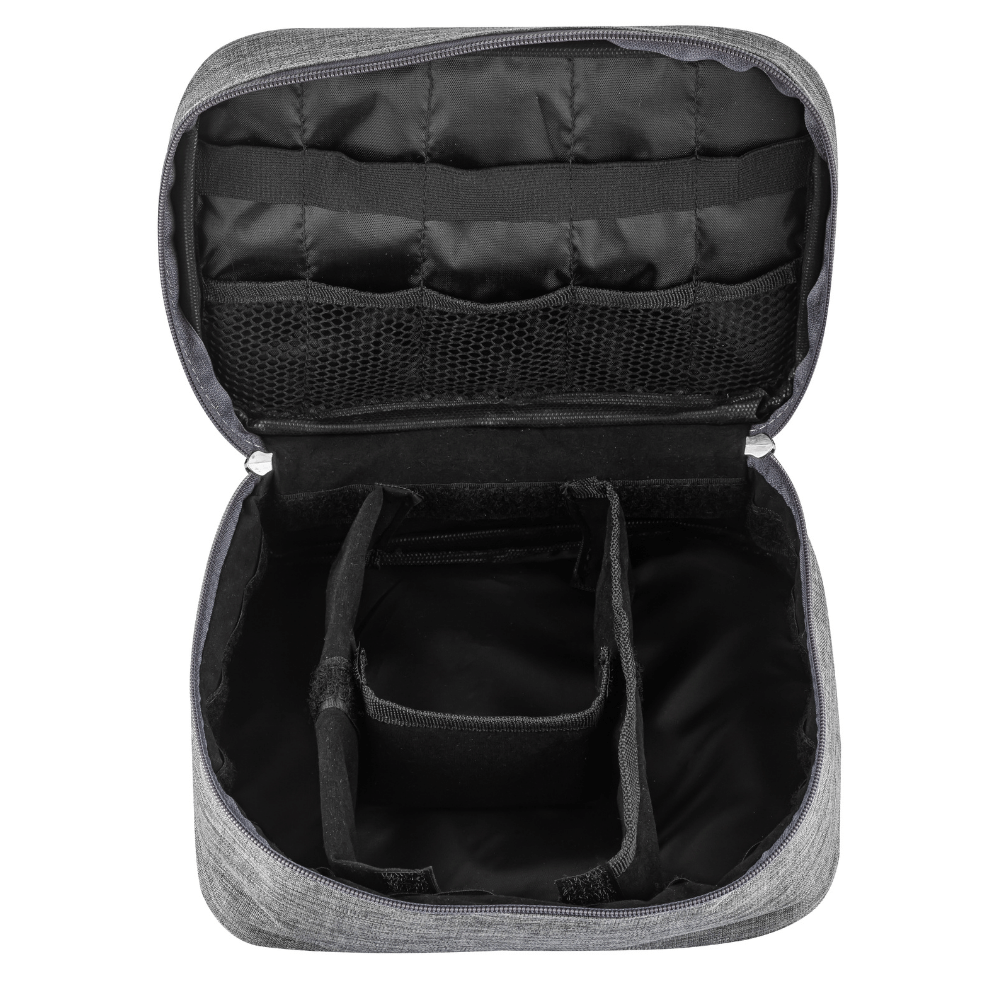 Livx Fermuarlı Su Geçirmez Elektronik Aksesuar Çantası Boyun Askılı Gri EL-ÇA