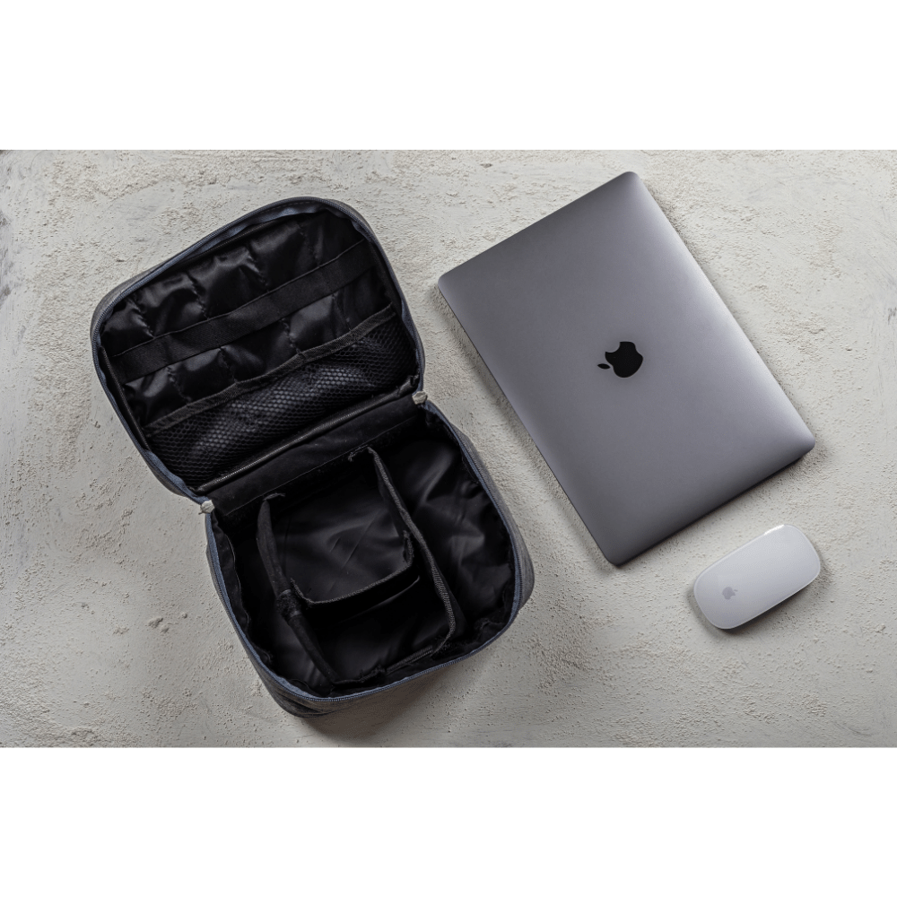 Livx Fermuarlı Su Geçirmez Elektronik Aksesuar Çantası Boyun Askılı Gri EL-ÇA