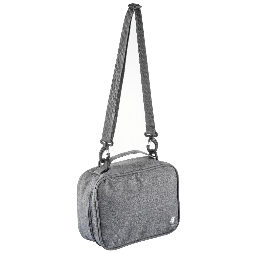 Livx Fermuarlı Su Geçirmez Elektronik Aksesuar Çantası Boyun Askılı Gri EL-ÇA