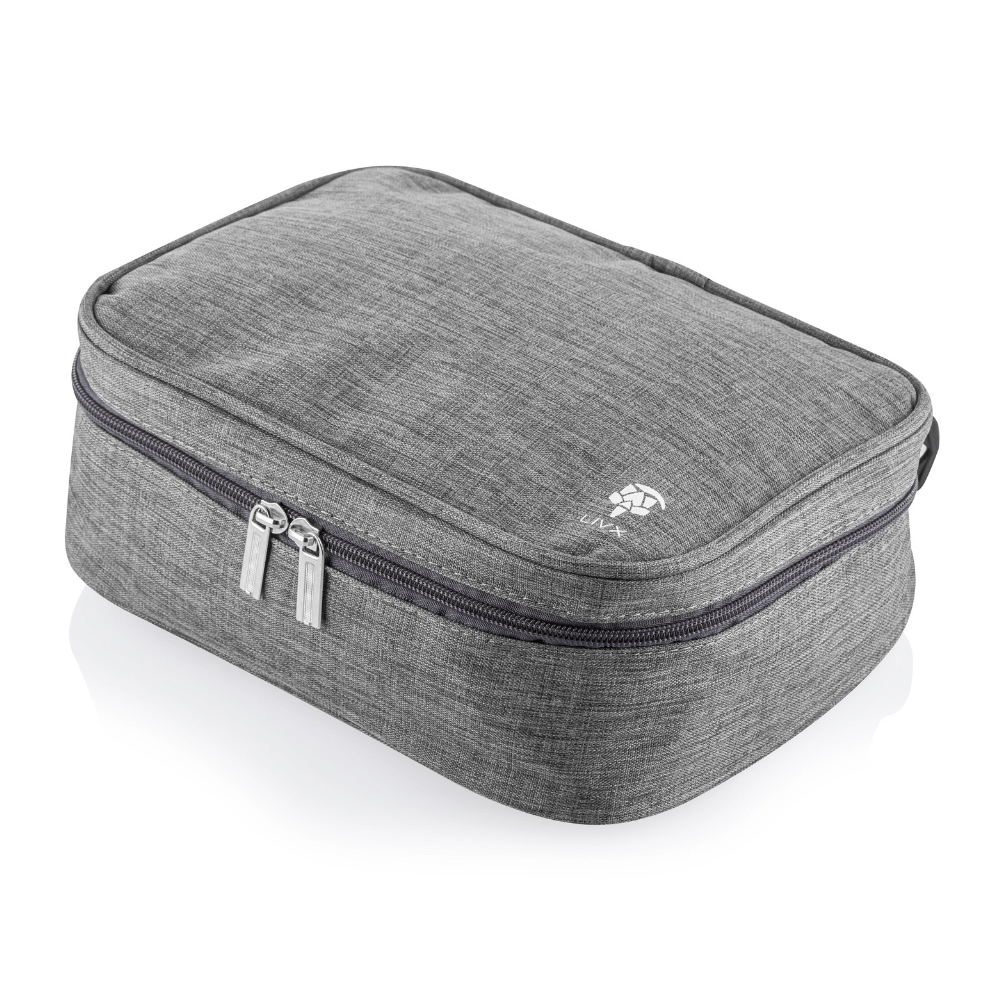 Livx Fermuarlı Su Geçirmez Elektronik Aksesuar Çantası Boyun Askılı Gri EL-ÇA