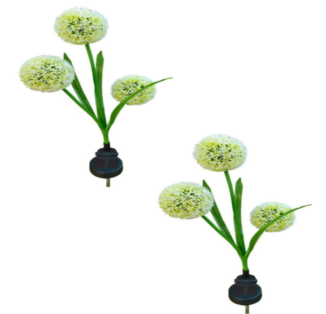 LivX Güneş Enerjili Solar Aydınlatma Kartopu Çiçeği Gece Lambası Günışığı 2 Adet KRT-01