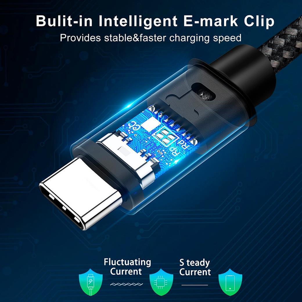 LivX İkili Paket Force 100w Usb-c To Usb-c 3.1 Gen2 10 Gbps 4k@60hz 50 Cm Hızlı Şarj Data Ve Görüntü Kablosu