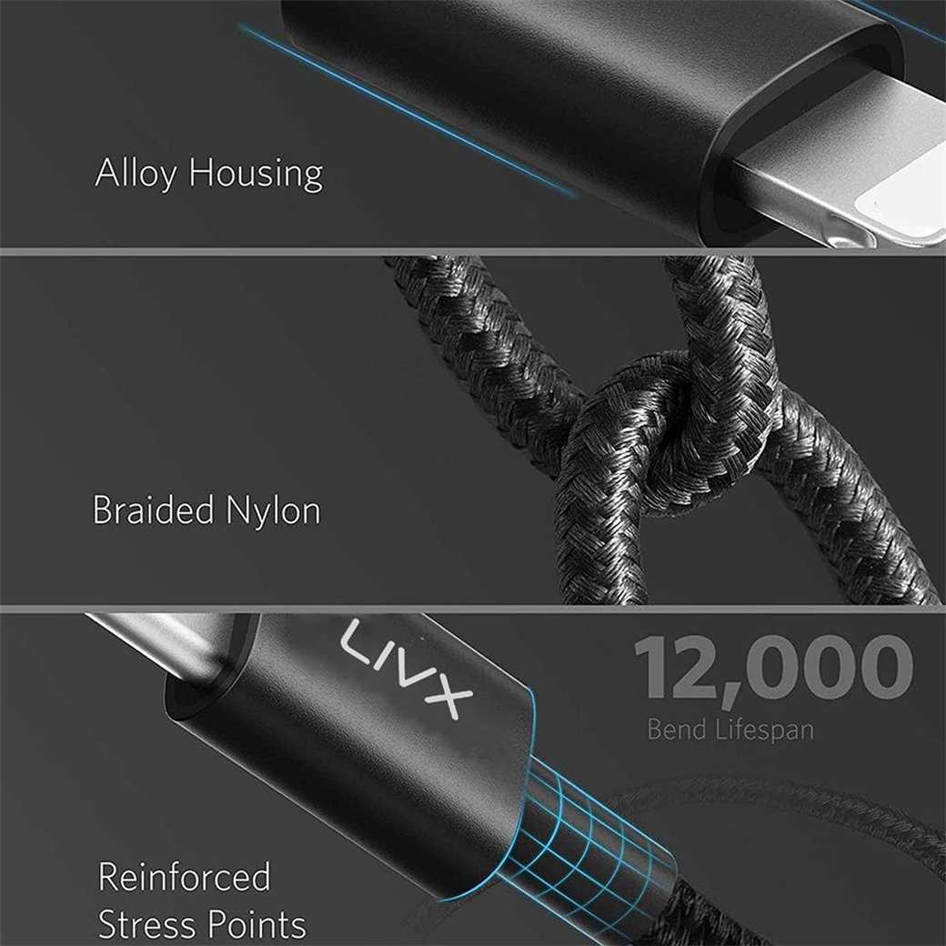 LivX İkili Paket Horizontal 20w Type C To Lightning 1 Metre Iphone Ipad Uyumlu Hızlı Şarj Ve Data Kablosu BLT-00-2