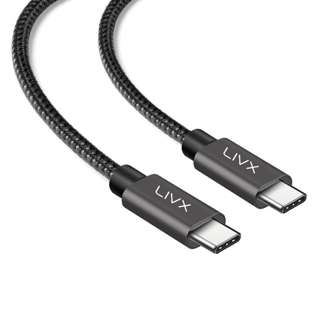 LivX İkili Paket Solid 100W 5A Type C to Type C PD 2.0 5 Gbps 2 Metre Hızlı Şarj ve Data Kablosu Space Gray