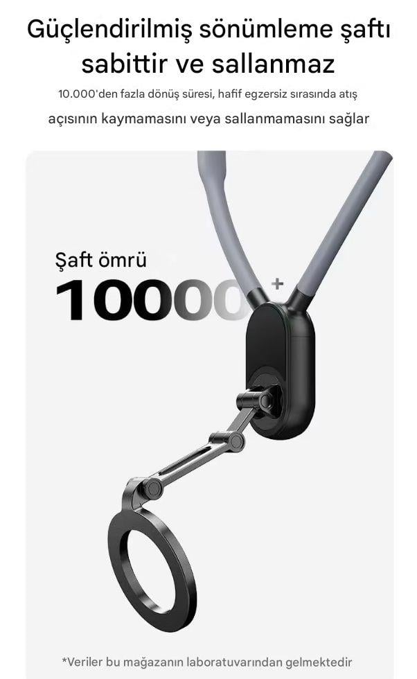 LivX Manyetik Boyun Tipi Esnek Telefon Tutucu – Eller Serbest POV / Vlog / Spor Kullanımı için Uyumlu NH-01