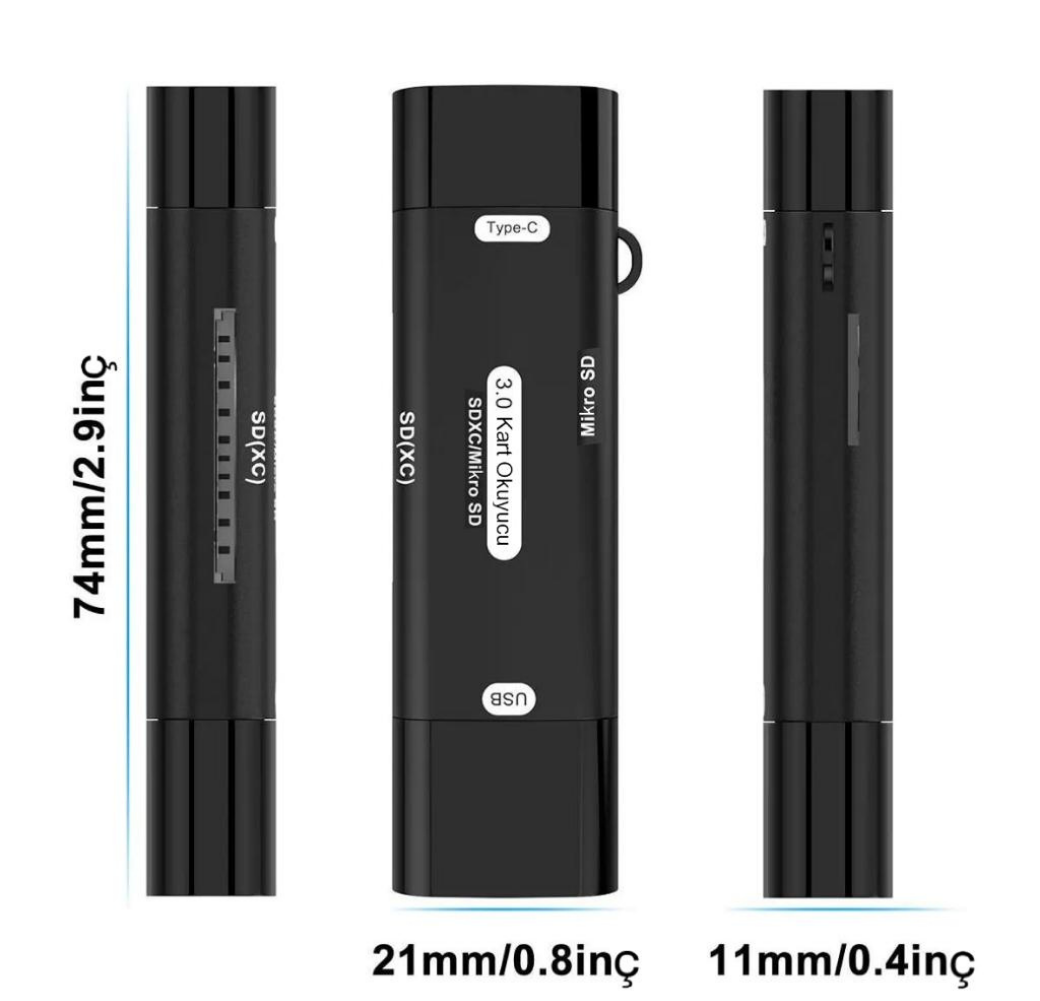 LivX Micro SD Kart Okuyucu Type C to USB 3.0 Çevirici OTG 5 Gbps  Hafıza Kartı Okuyucu Adaptör Micro SD Card Reader RKTSD