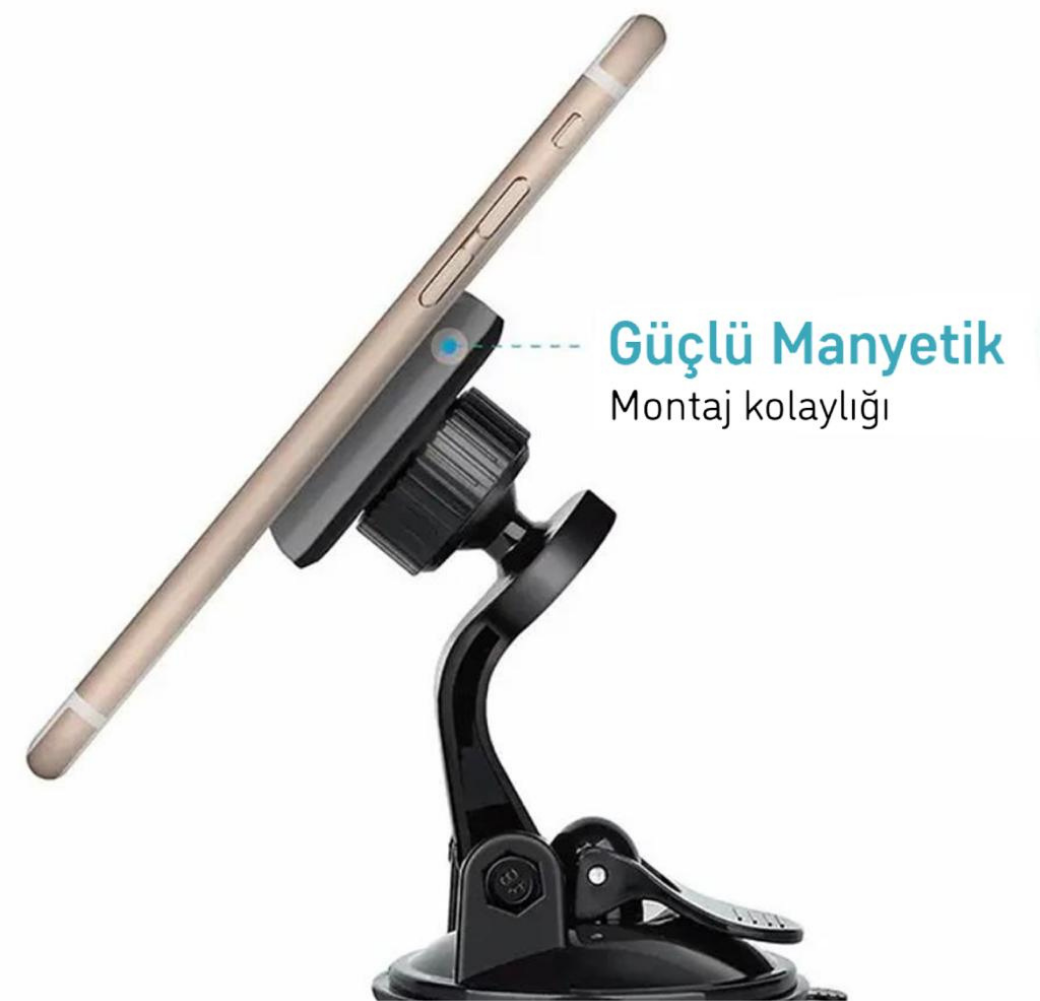 LivX Privity Serisi Mıknatıslı Araç İçi Telefon Tutucu Vantuzlu Magnet 360 Derece Telefon Tutucu GMM