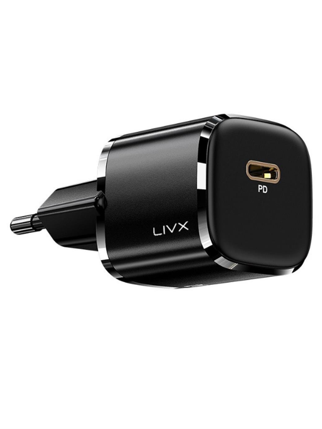 LivX Rapid 20W USB-C Mini PD Hızlı Şarj Cihazı Güç Adaptörü ve 3 metre Iphone hızlı şarj kablosu