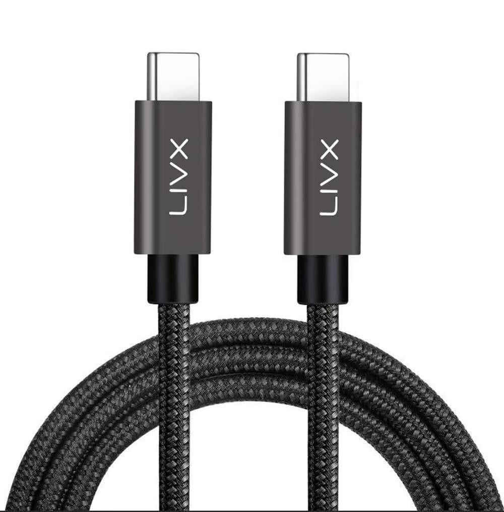 LivX Solid 100W 5A Type C to Type C PD 2.0 5 Gbps 2 Metre Hızlı Şarj ve Data Kablosu Space Gray LVA-TCT