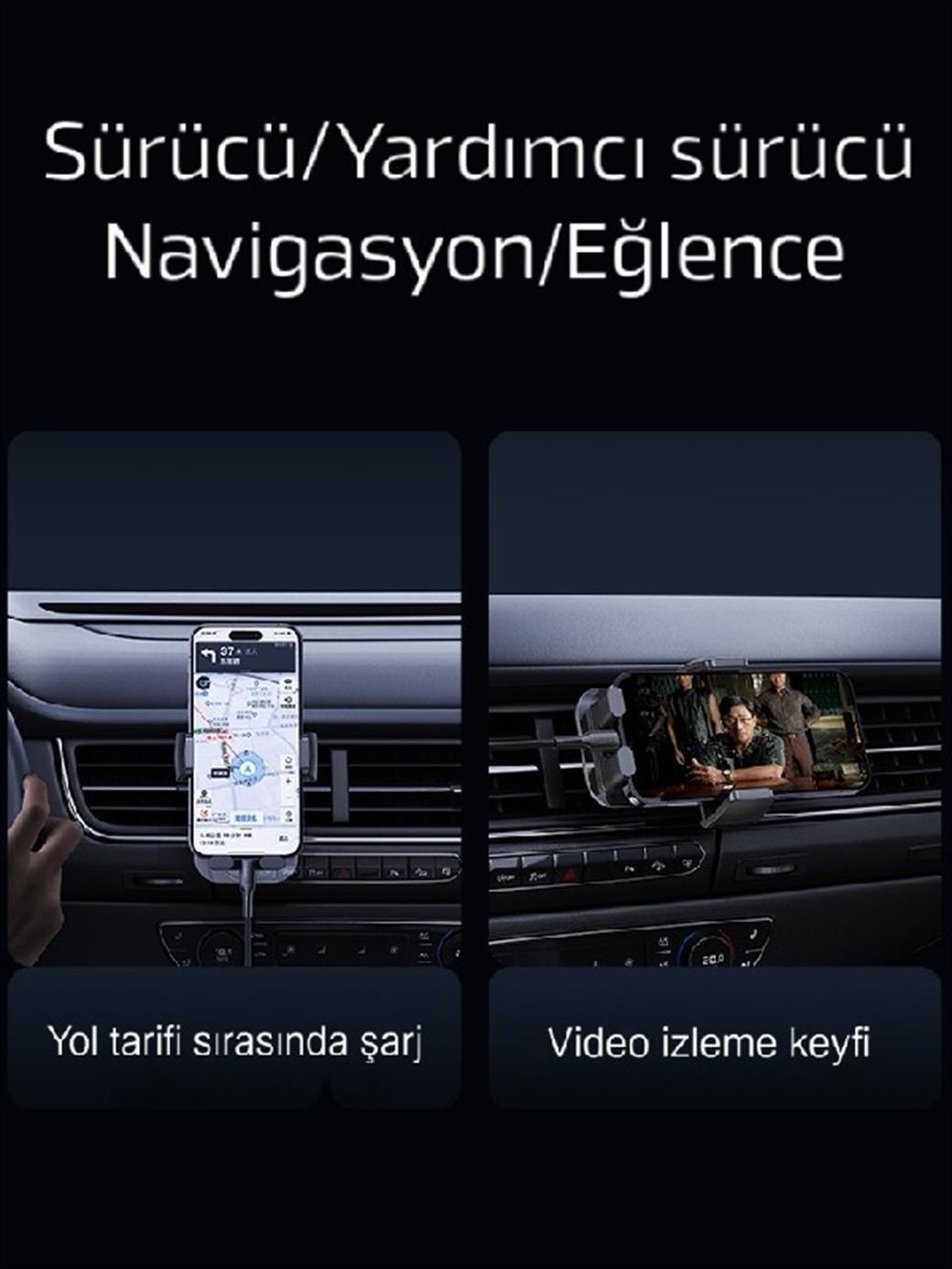 LivX Transparent 45W PD/QC Mini Araç şarj Cihazı ve 3 metre Hızlı Şarj Ve Data Kablosu