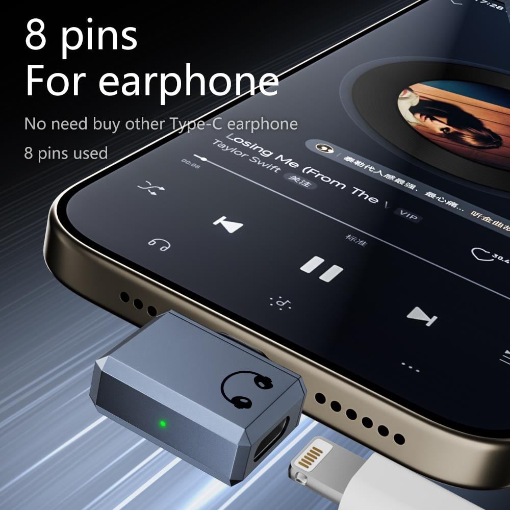 LivX Type C to Lightning Kulaklık Dönüştürücü iPhone iPad Macbook Yuva Çevirici Müzik Dinleme Arama OTGKLG
