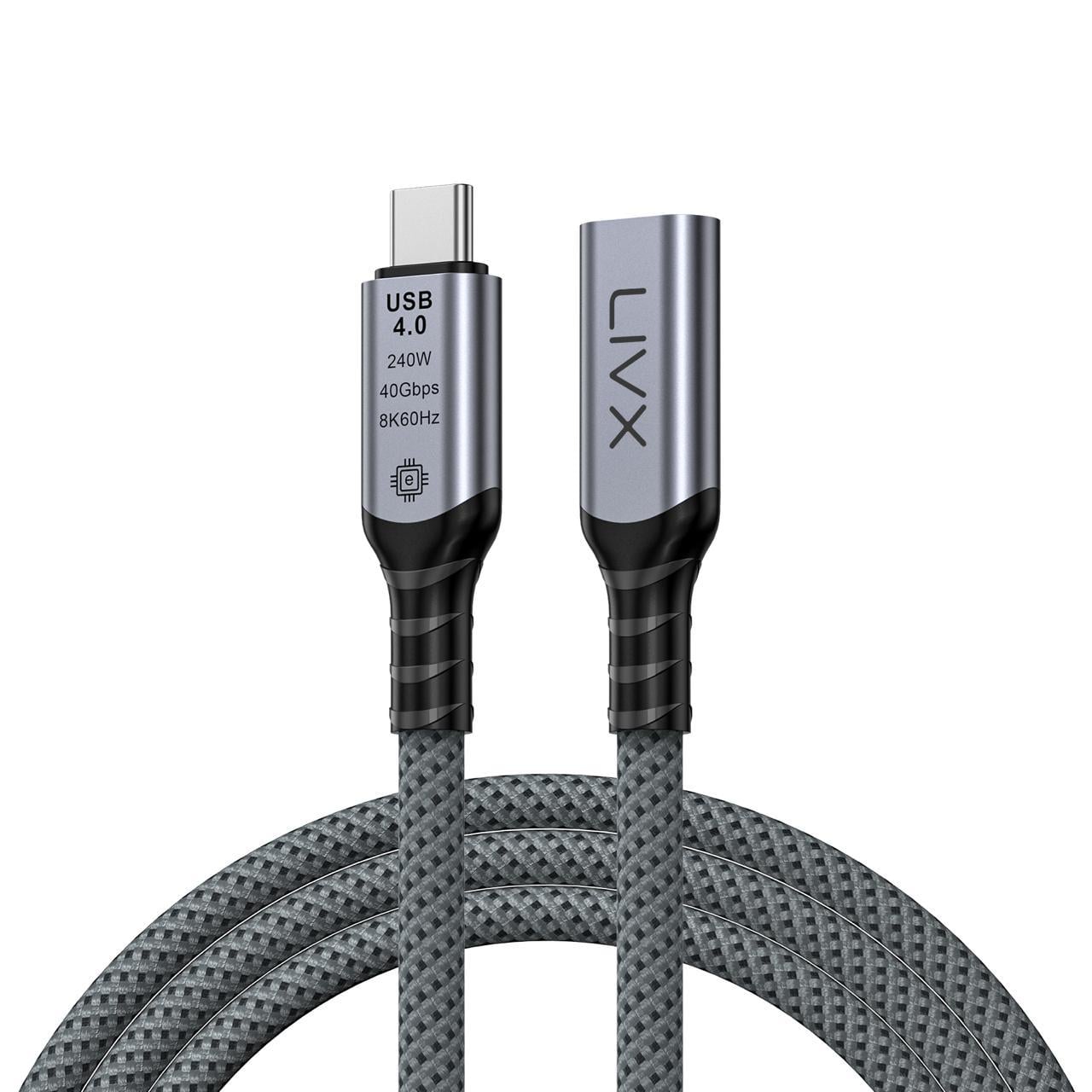 LivX Type C to Type C USB4.0 240W 40Gbps 8k60hZ Uzatma Kablosu LCU