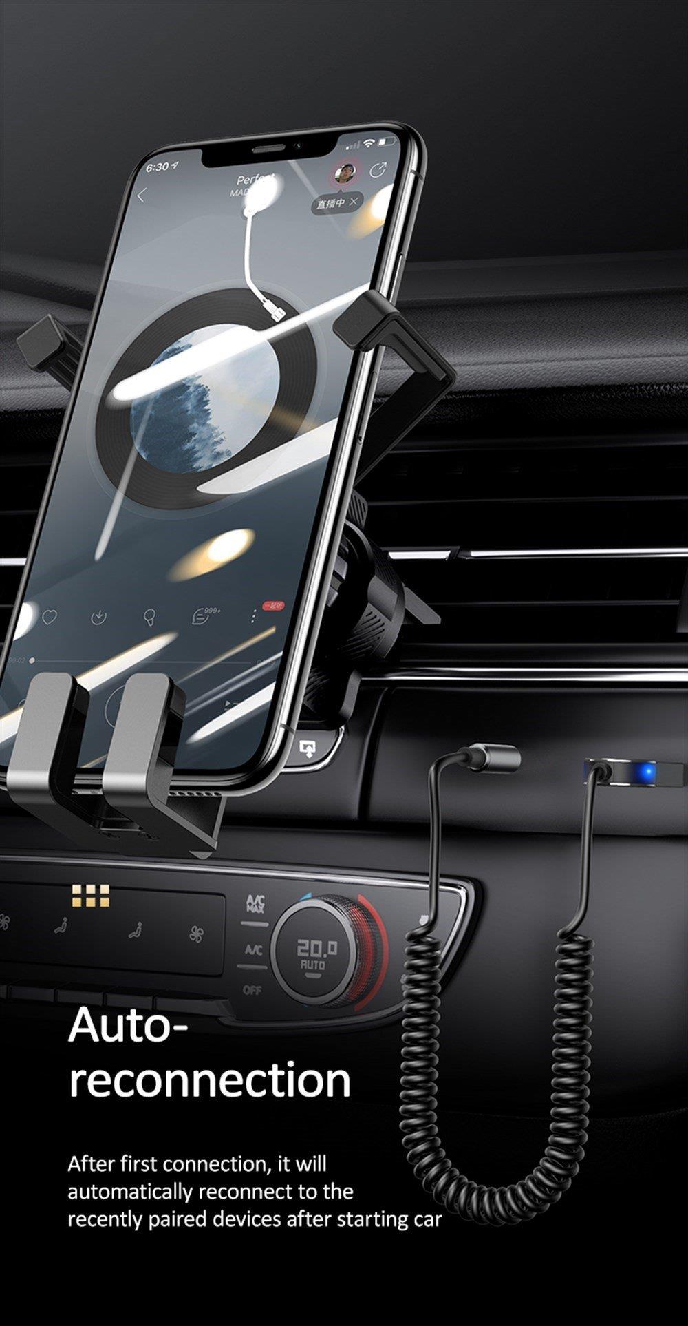 Livx Usams Bluetooth 5.0 Receiver Usb Aux Wireless Araç Kiti Hands-Free Telefon Görüşme Ba01 SJ464