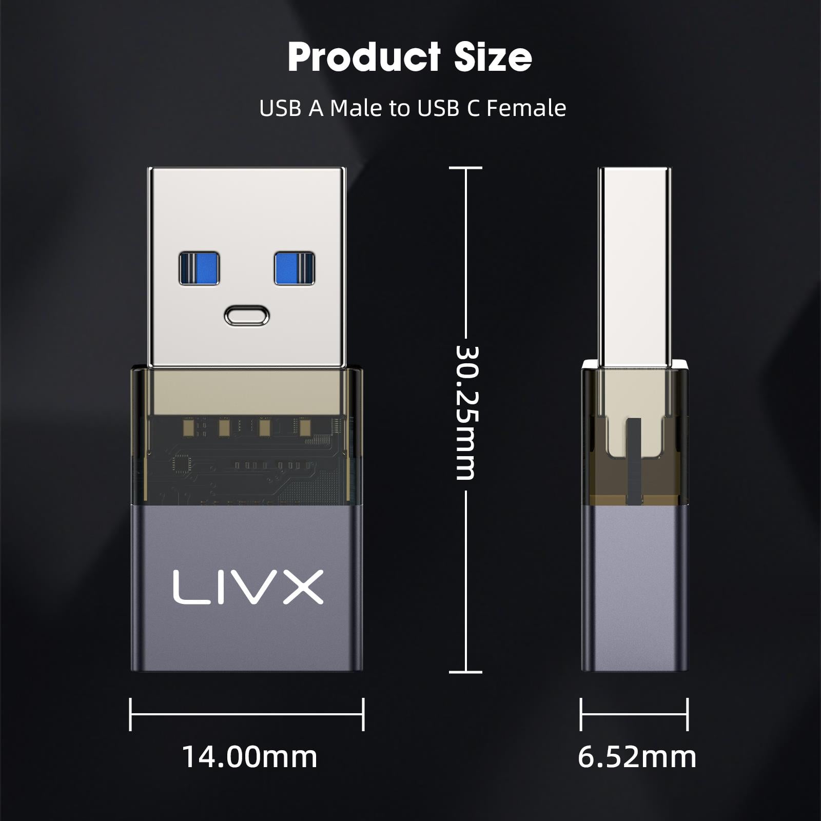 LivX USB 3.2 to Type C Çevirici Dönüştürücü OTG 10Gbps 60W Ultra Hızlı Şarj ve Veri Aktarımı OTGDF