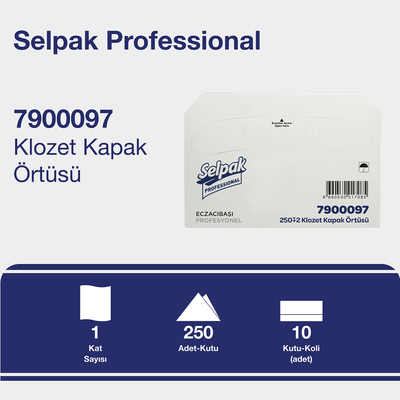 Selpak Professional Klozet Kapak Örtüsü 250'li