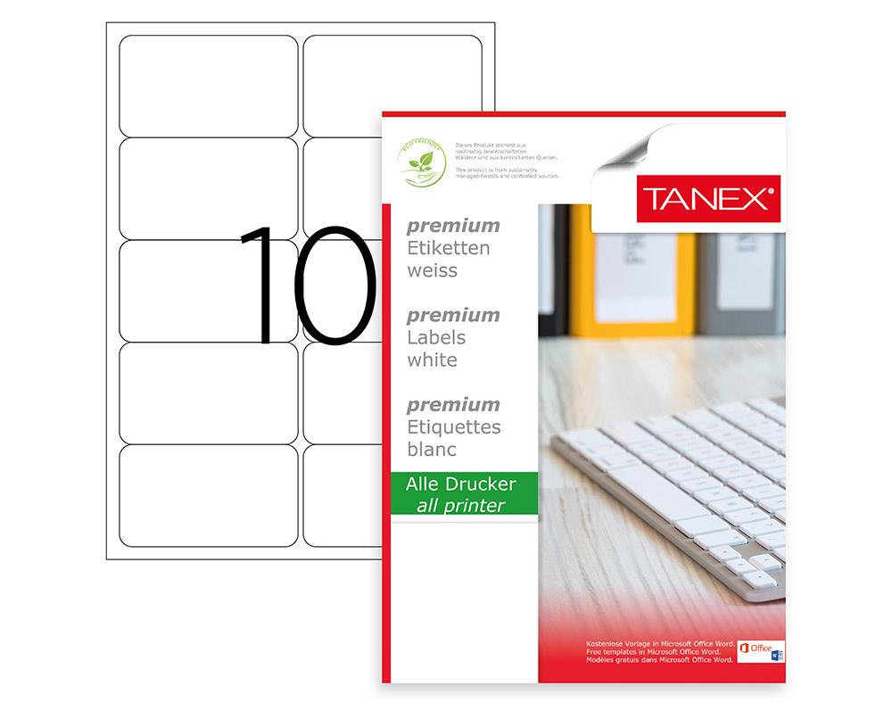Tanex TW-2010 99,06x57 mm Lazer Etiket 100 Ad.