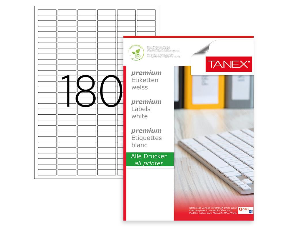 Tanex TW-2060 30x9 mm Lazer Etiket 100 Ad.