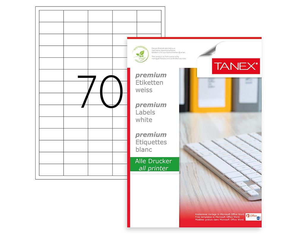 Tanex TW-2270 40x20 mm Lazer Etiket 100 Ad.