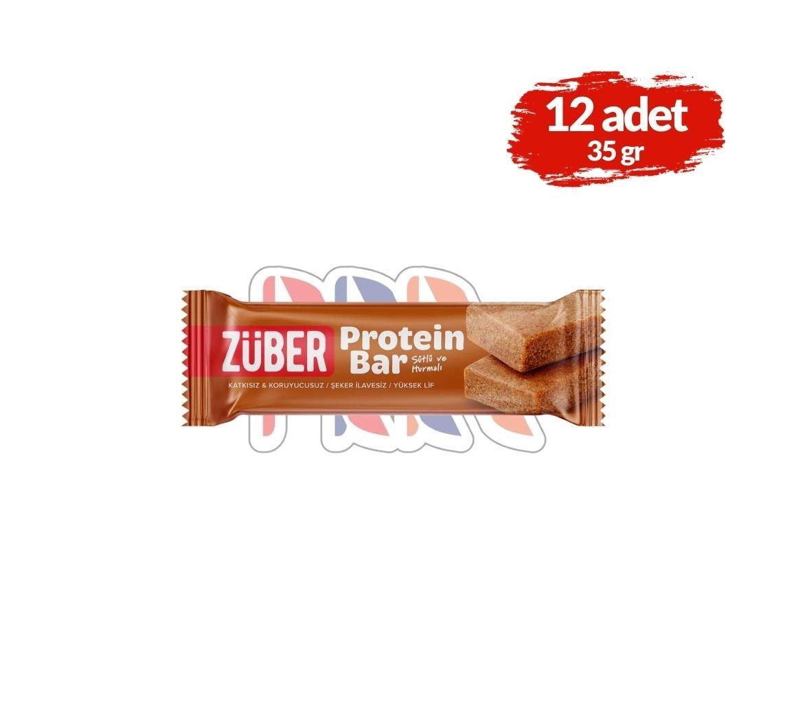 ZüberZüber Sütlü Hurmalı Protein Bar 35grx12 Adet