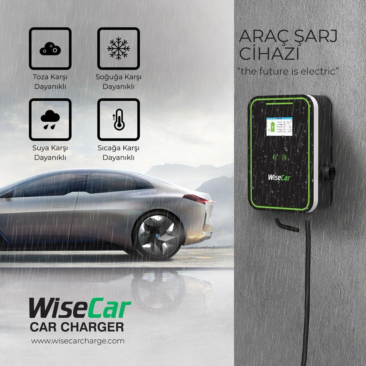WiseCarWiseCar 22kW LCD Elektrikli Araç Şarj Ünitesi (kablolu)