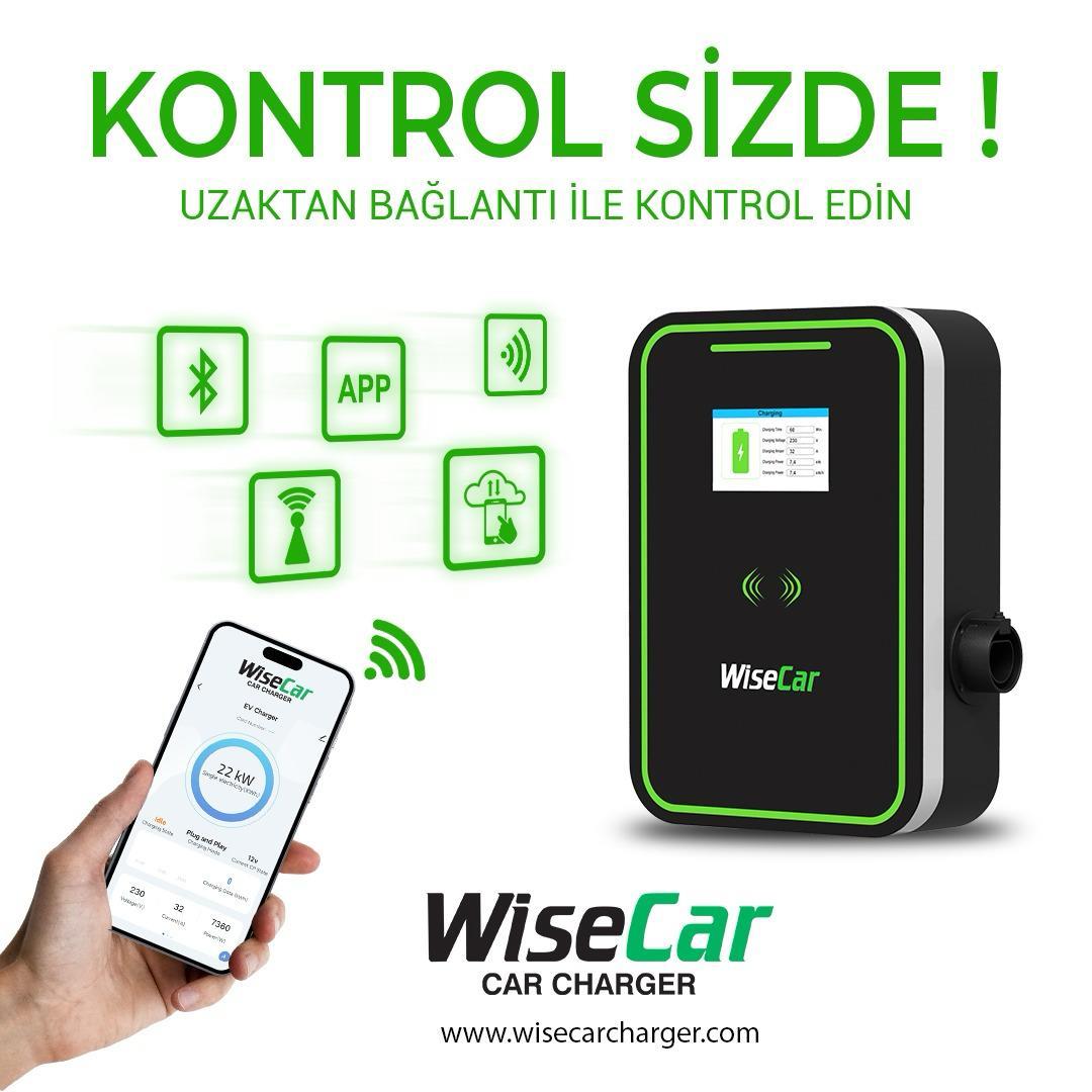 WiseCarWiseCar 22kW LCD Elektrikli Araç Şarj Ünitesi (kablolu)