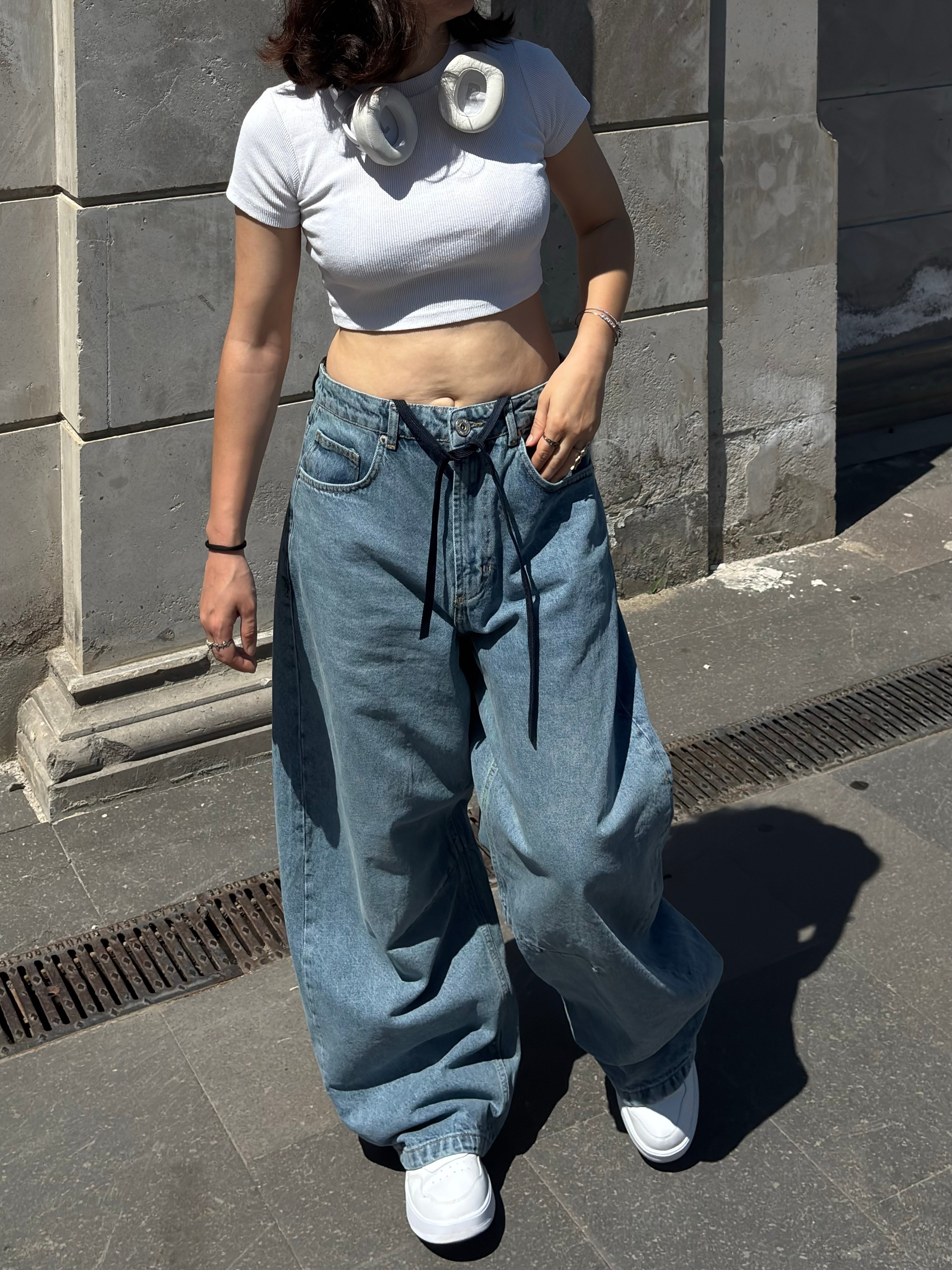  Blue Eskitme Ton Extreme Baggy Jean