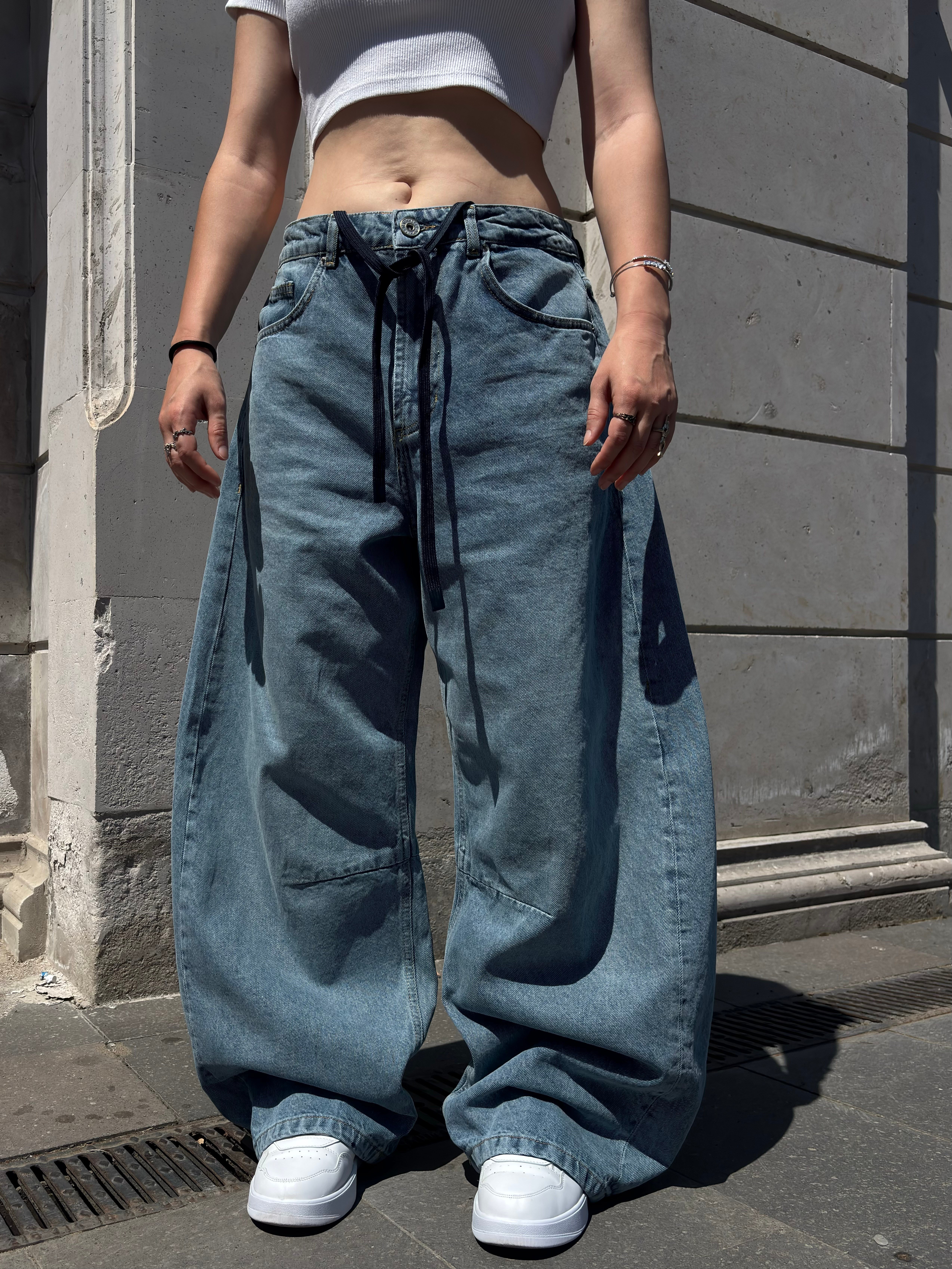  Blue Eskitme Ton Extreme Baggy Jean