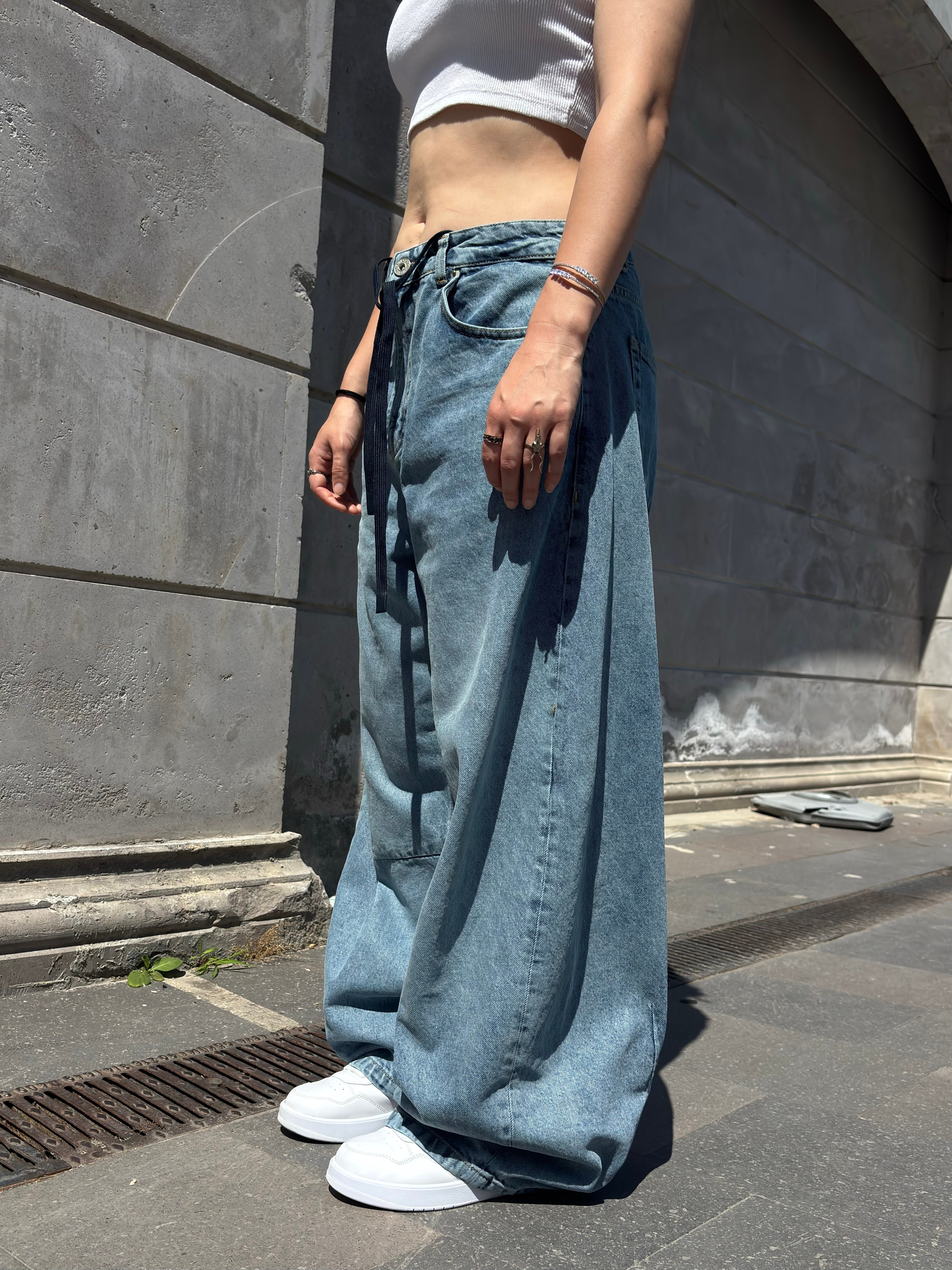  Blue Eskitme Ton Extreme Baggy Jean