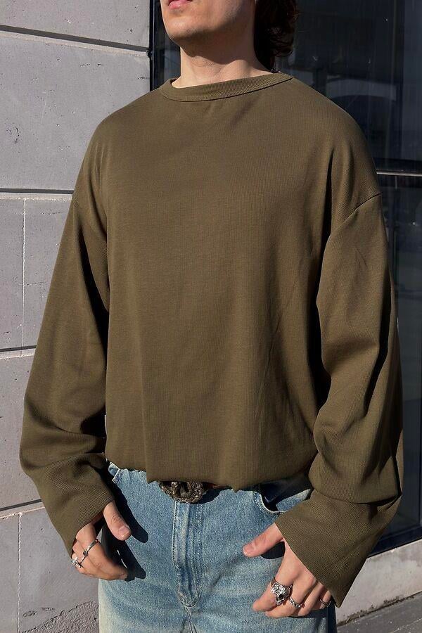  Green Boxy Fit Cut-Off Sweatshirt