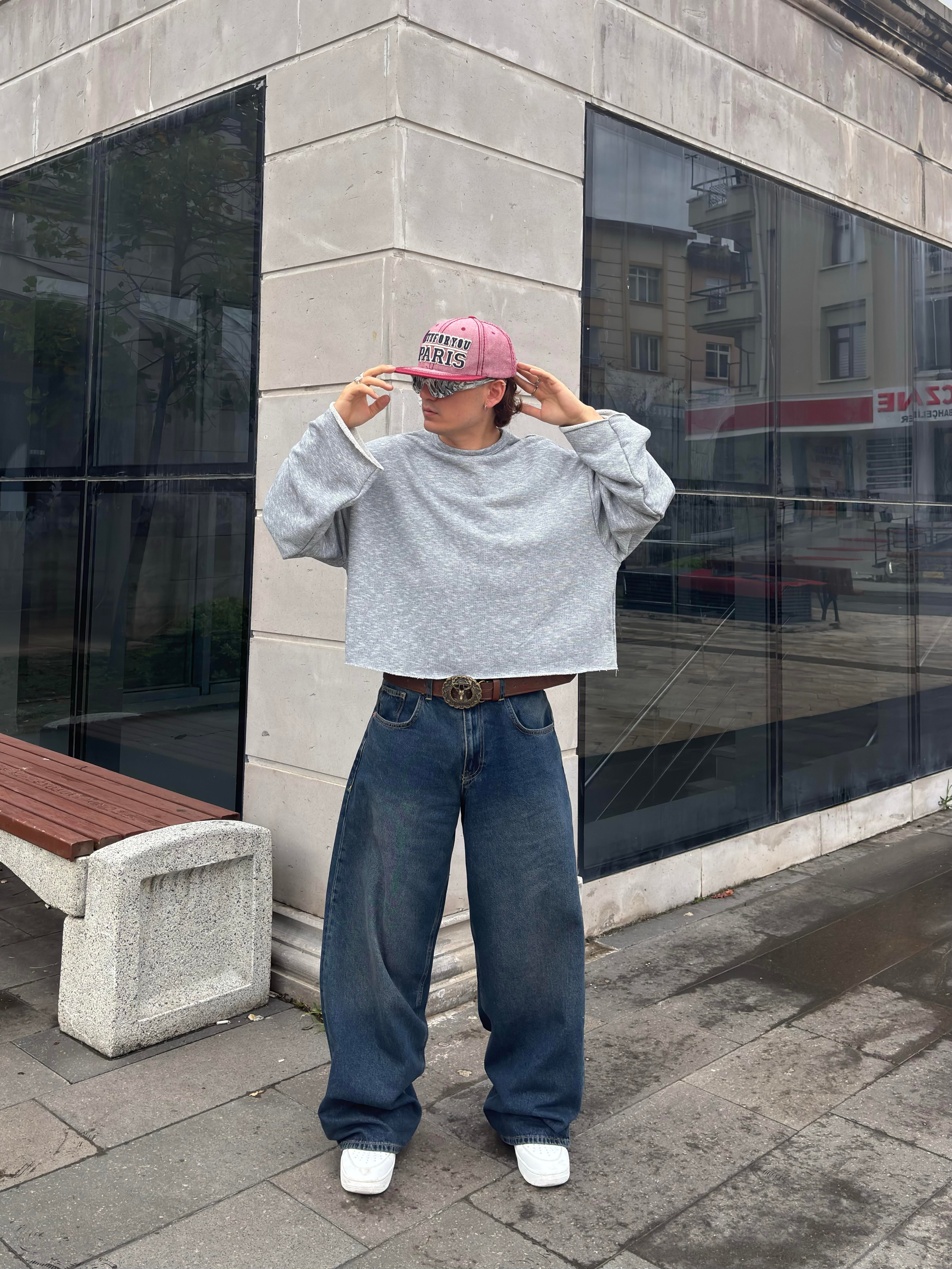  Washed Navy Blue Jaya Baggy Pants