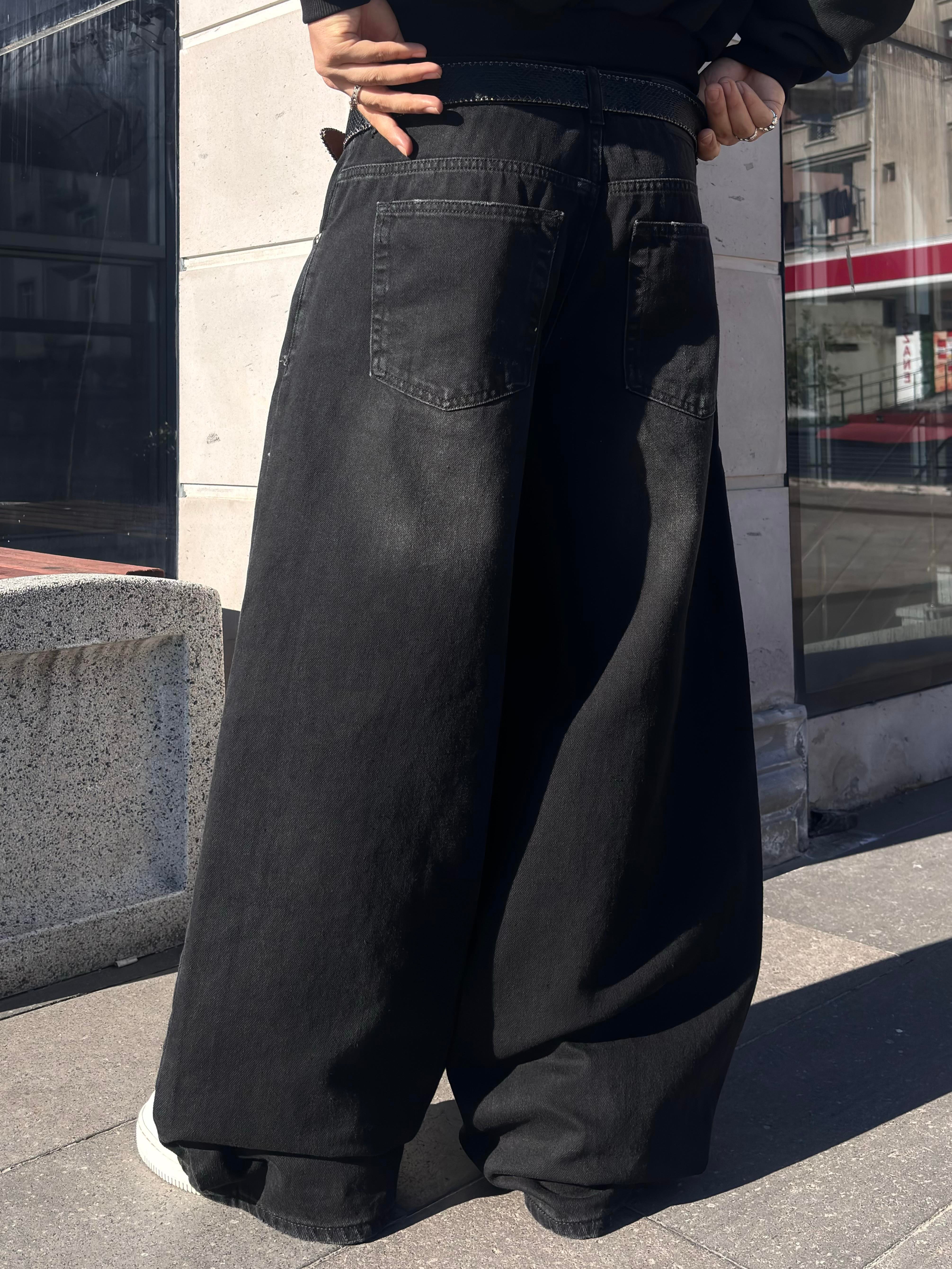 Antrasit Ton Eskitmeli Original Baggy Jeans