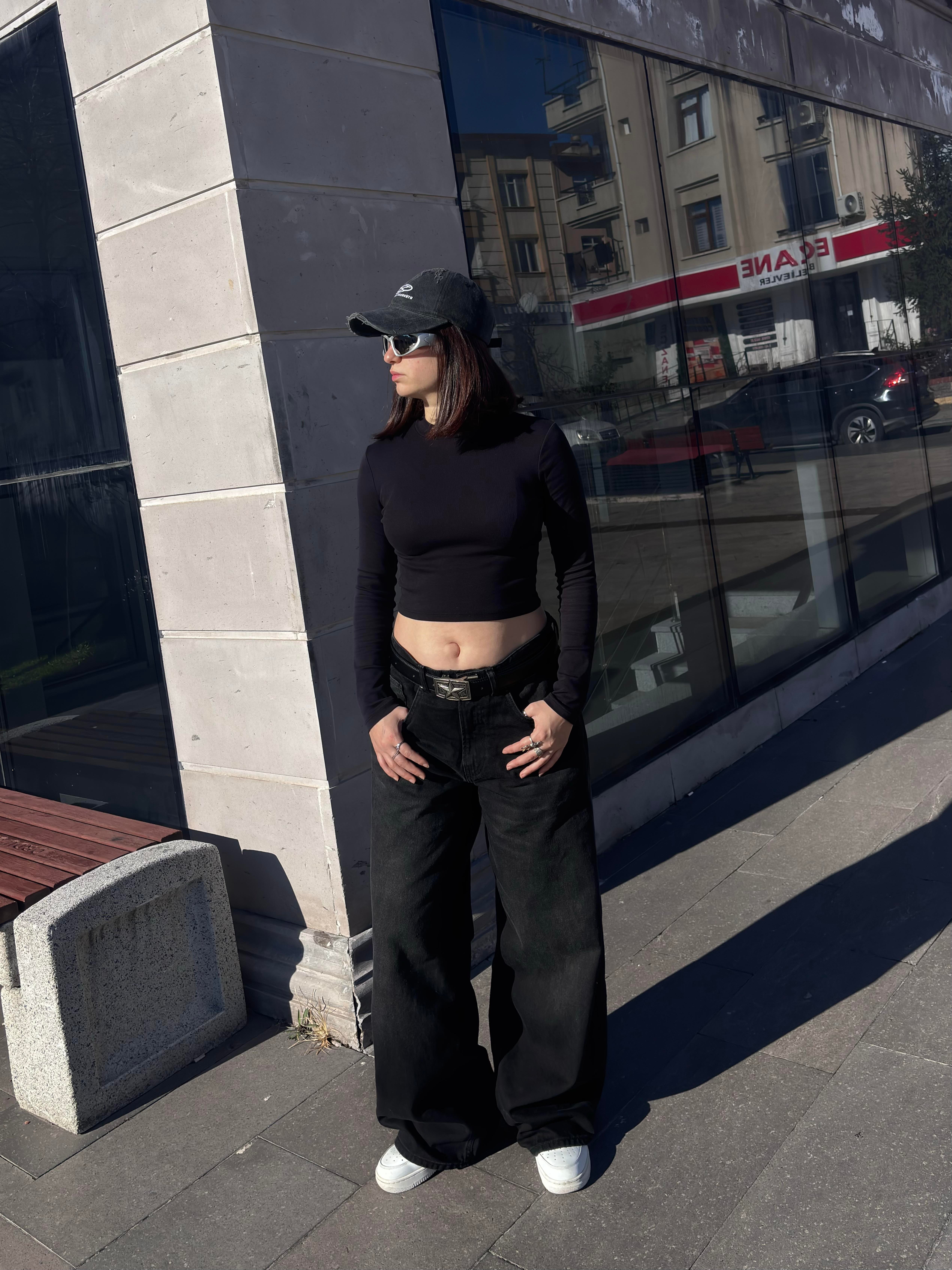Antrasit Ton Eskitmeli Original Baggy Jeans