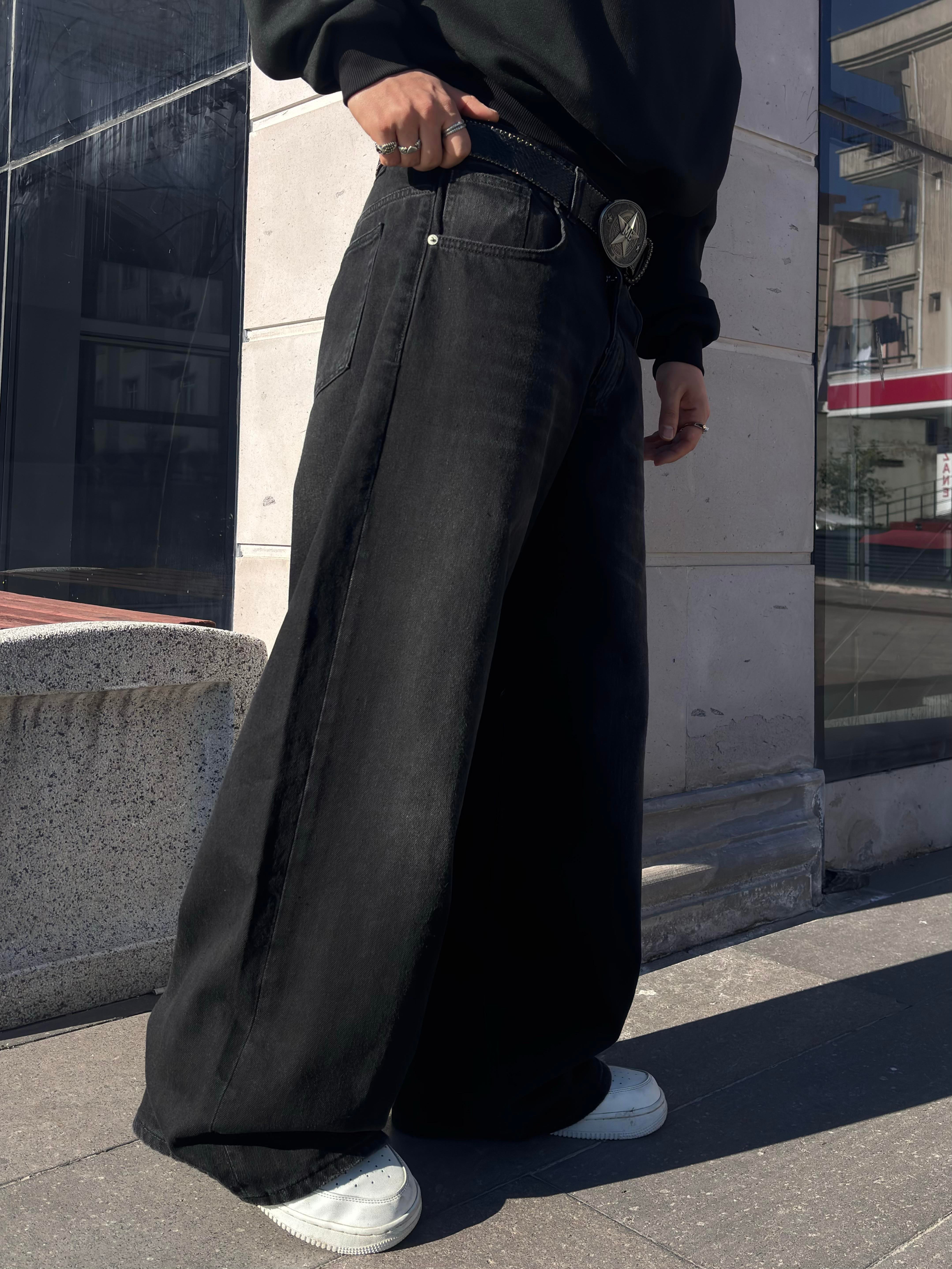 Antrasit Ton Eskitmeli Original Baggy Jeans