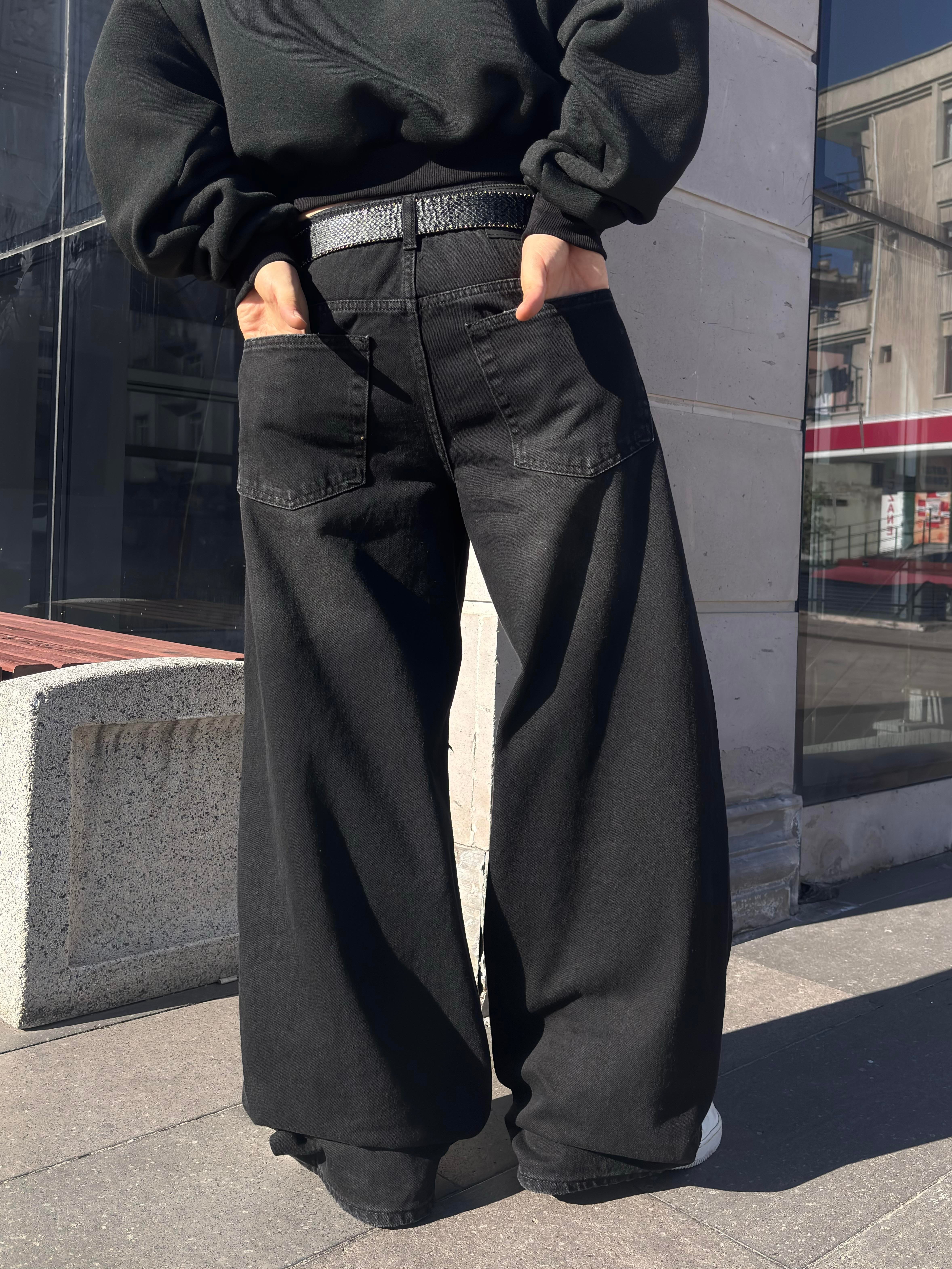 Antrasit Ton Eskitmeli Original Baggy Jeans