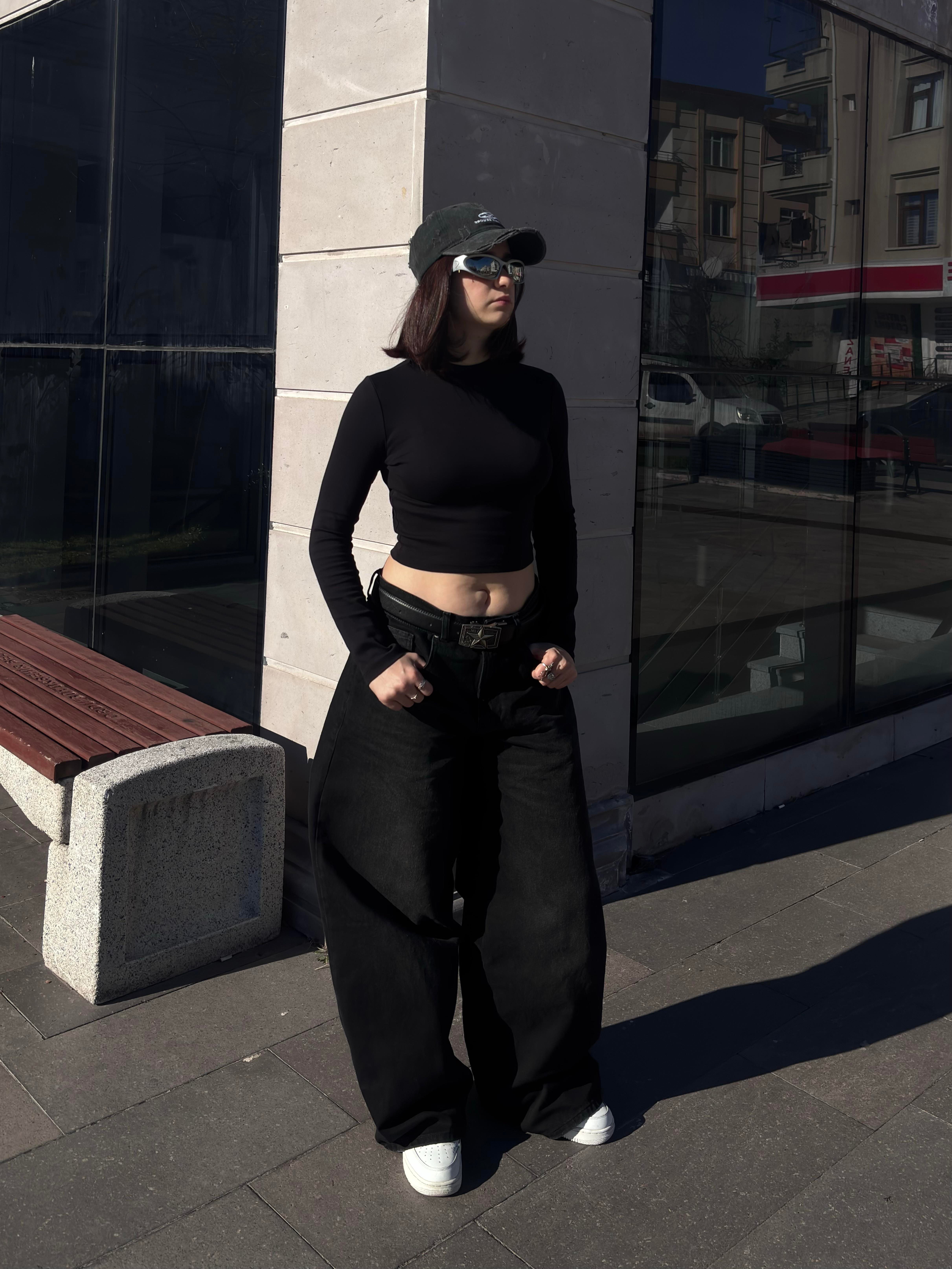 Antrasit Ton Eskitmeli Original Baggy Jeans