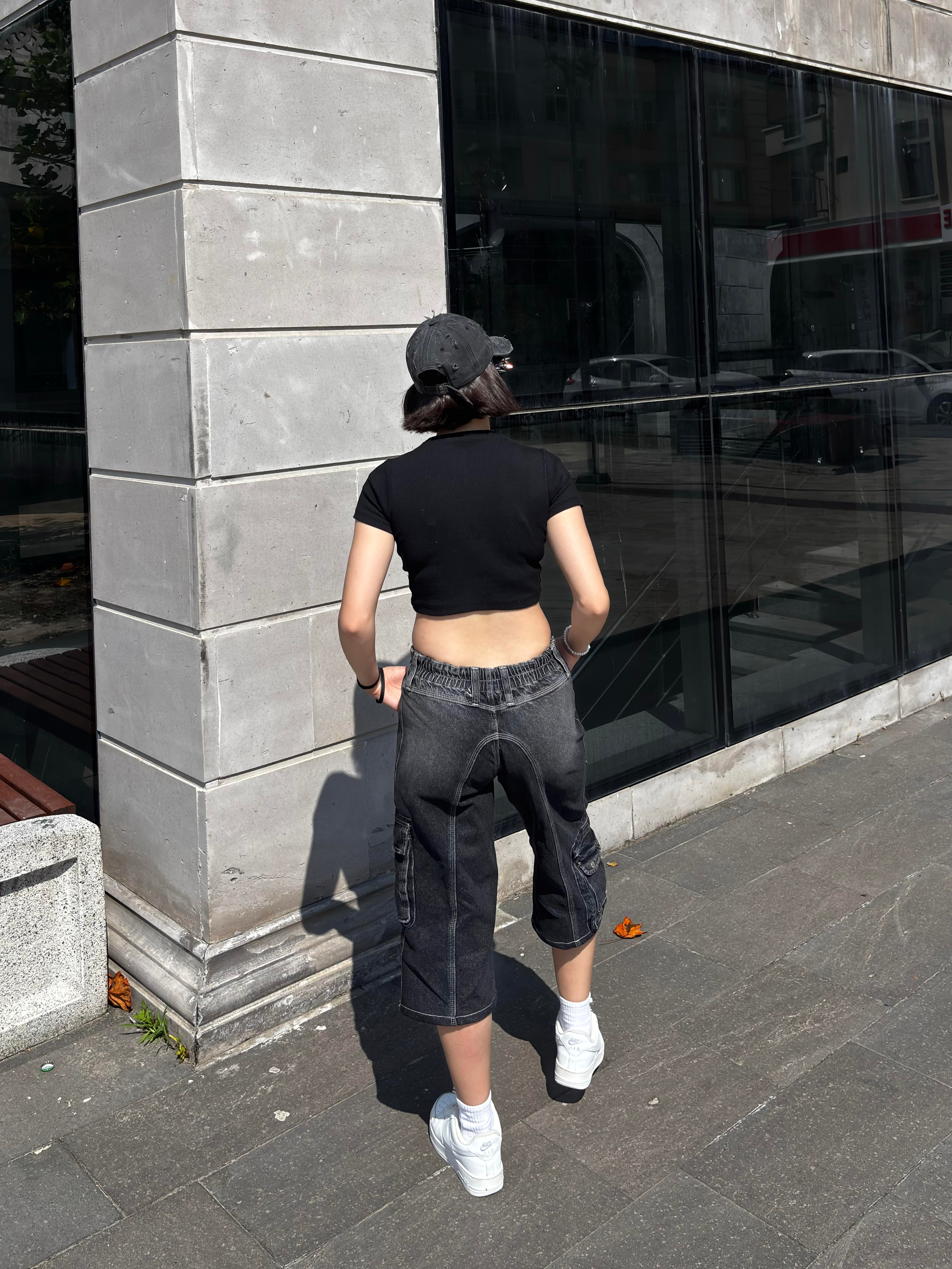 Antrasit Tone Multi Pocket Cargo Jorts