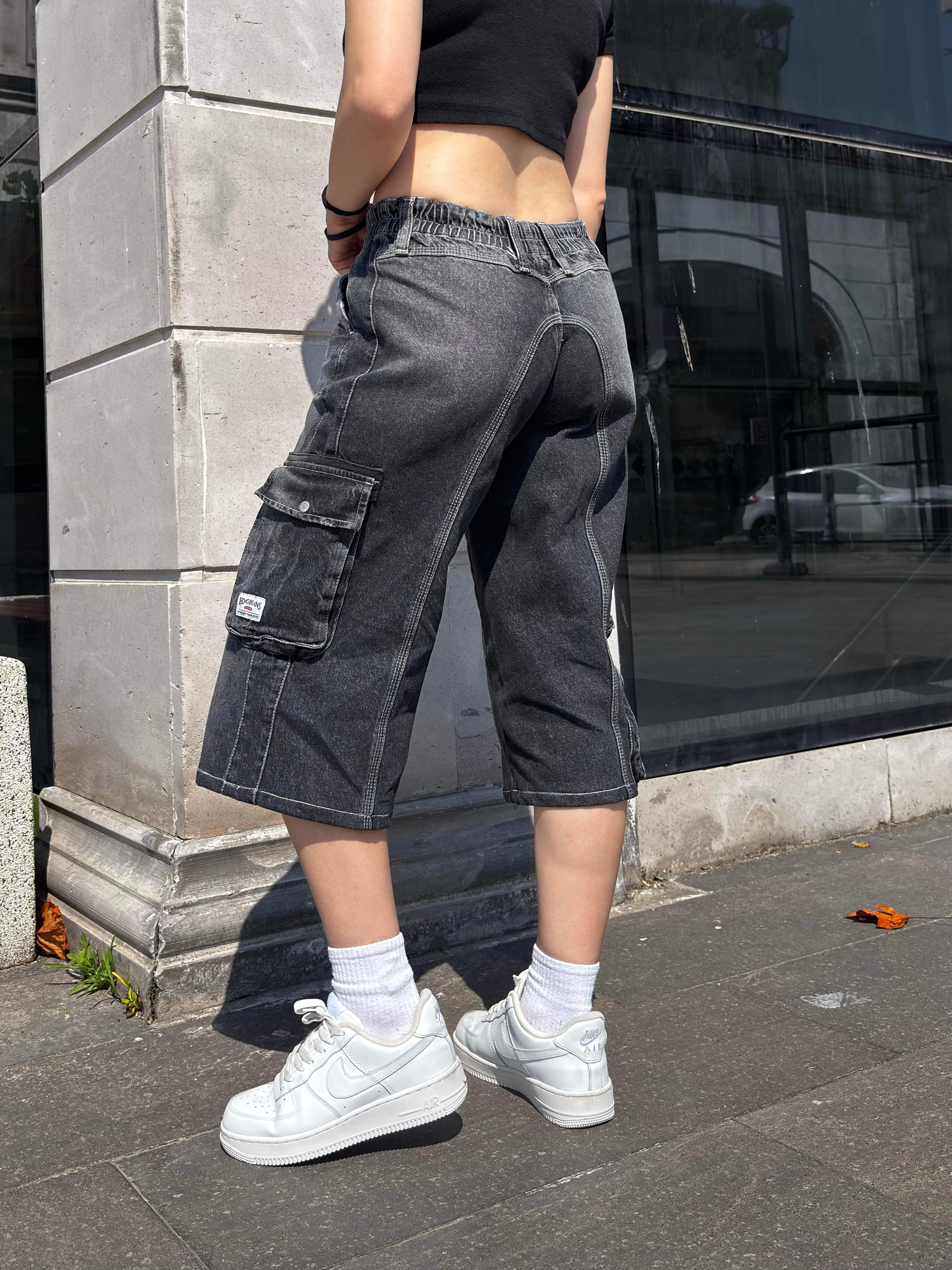 Antrasit Tone Multi Pocket Cargo Jorts