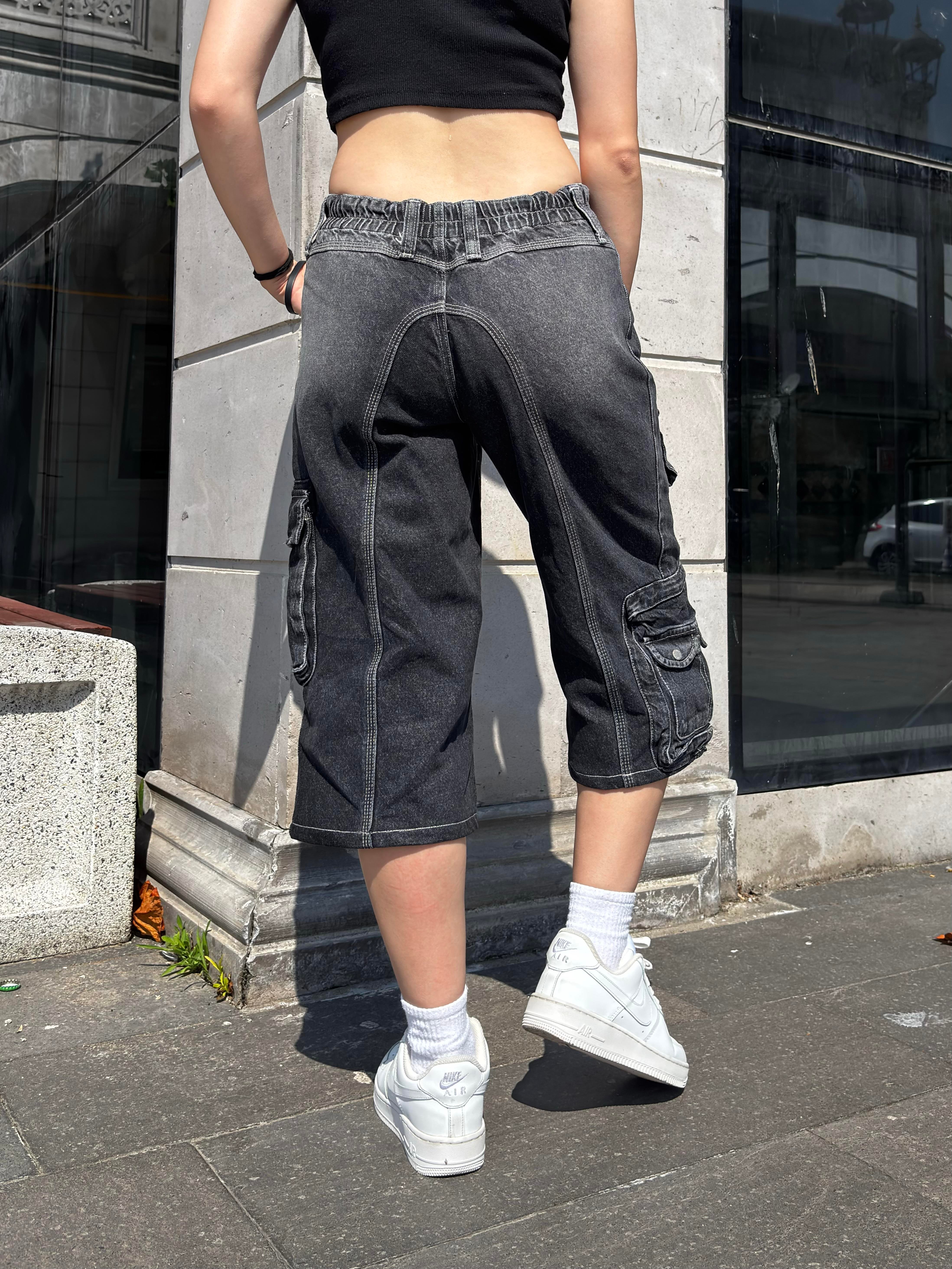 Antrasit Tone Multi Pocket Cargo Jorts