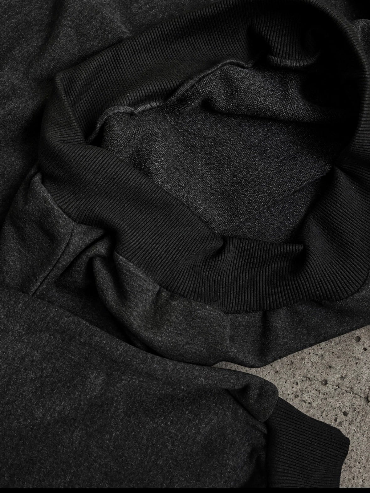 Antrasit Washed Tone Extra Oversized Bomber Sweatshirt