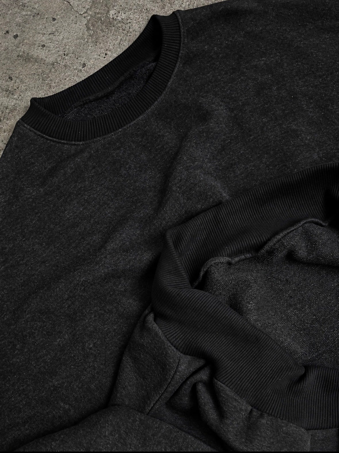 Antrasit Washed Tone Extra Oversized Bomber Sweatshirt