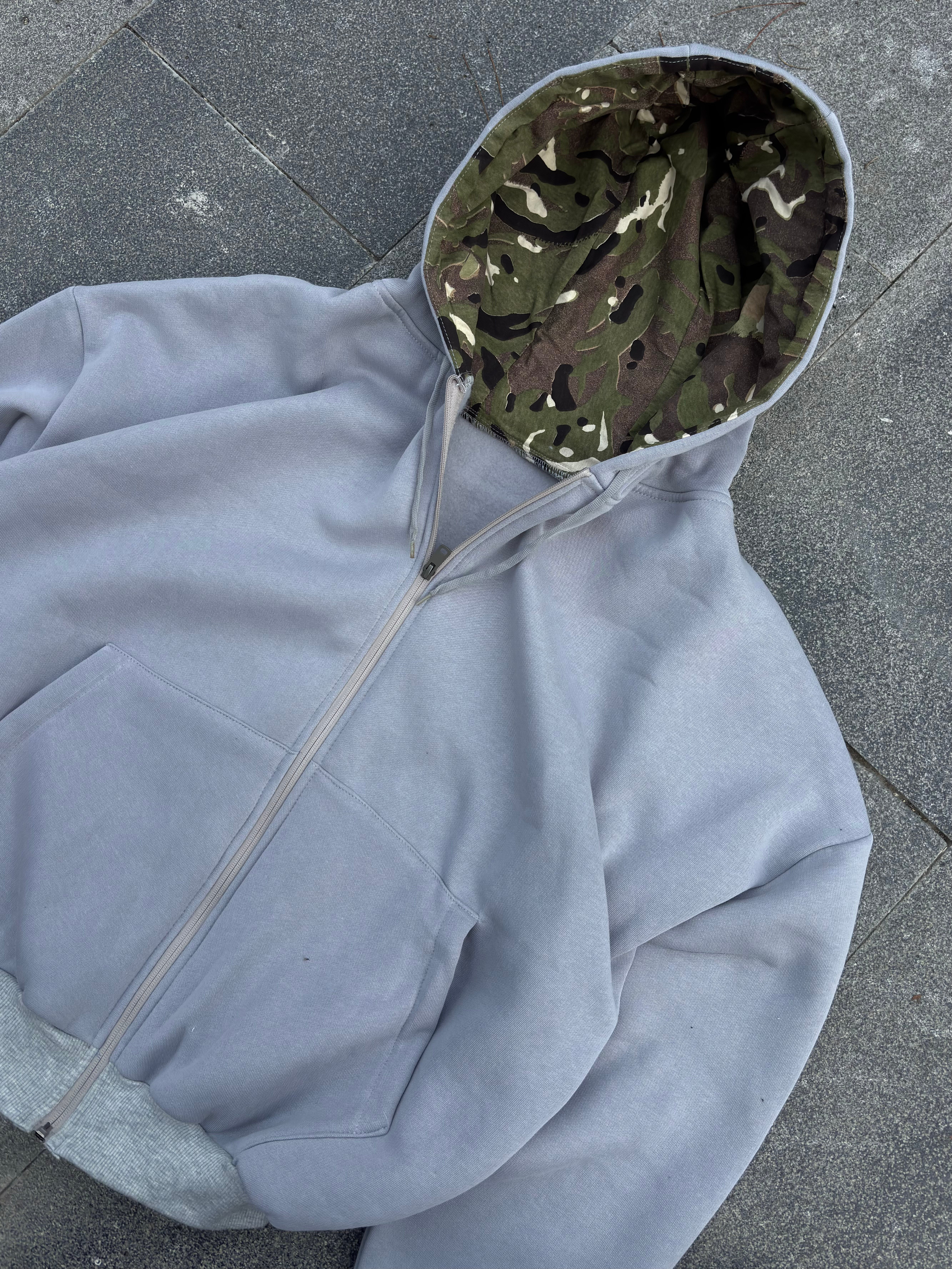 Arctic Camo Zip Oversize Hoodie