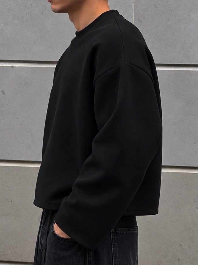 Black Core Heavy Oversized Boxy Sweat