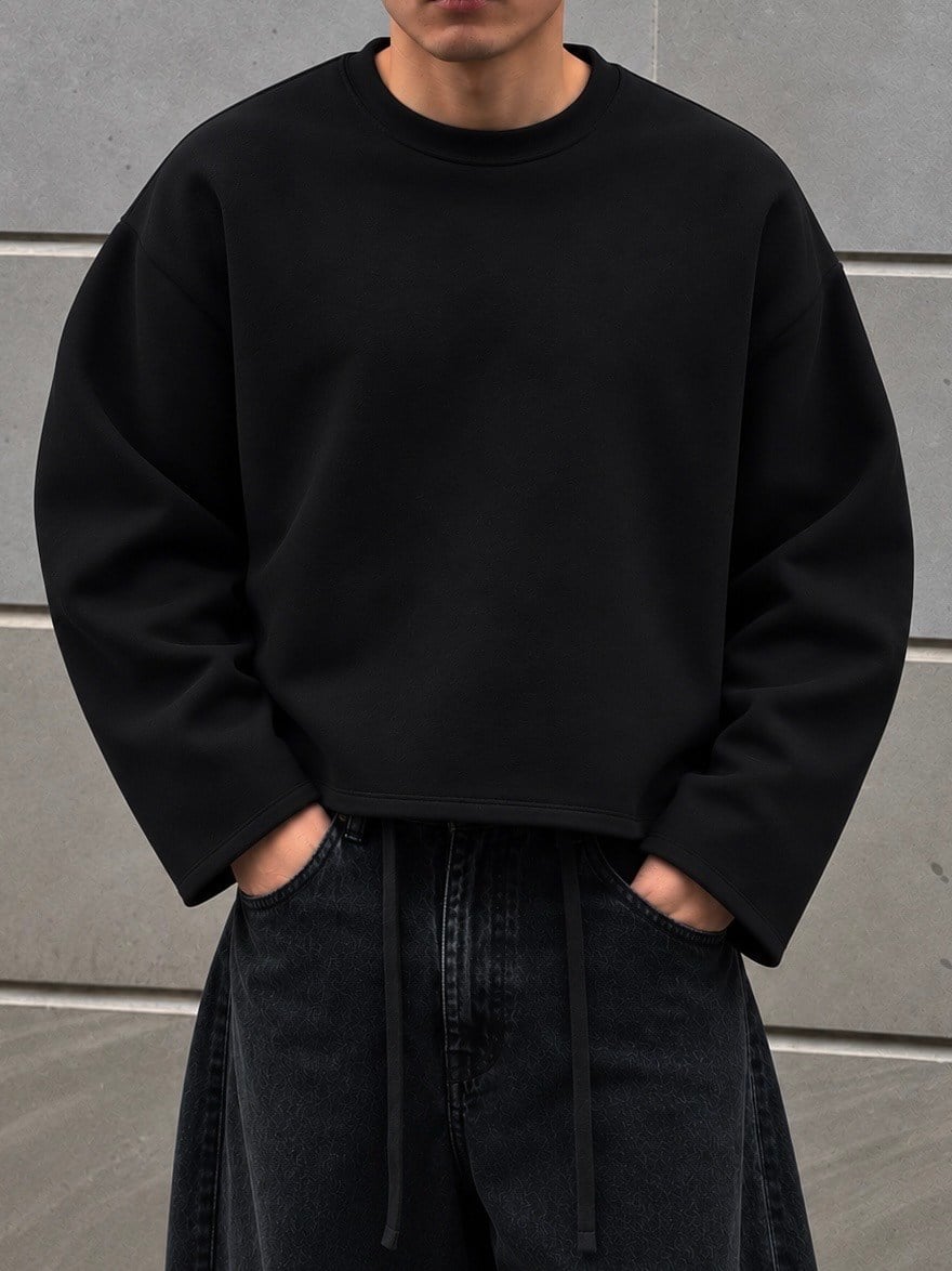 Black Core Heavy Oversized Boxy Sweat
