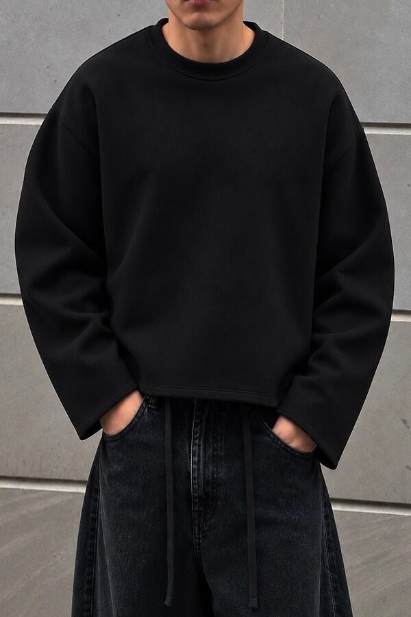 Black Core Heavy Oversized Boxy Sweat
