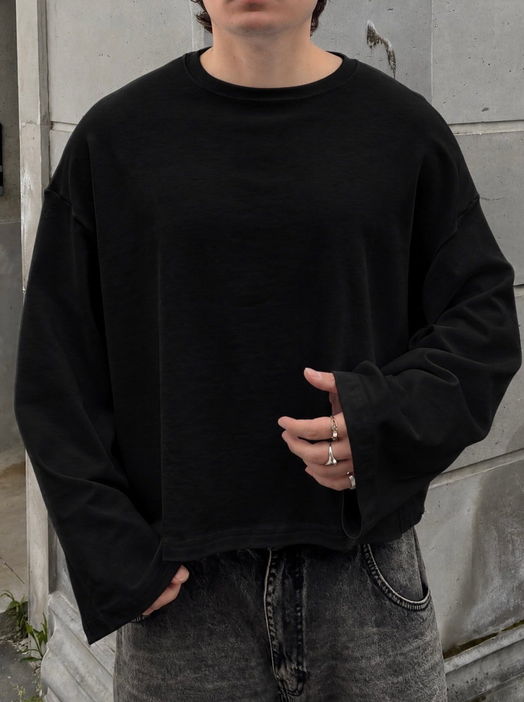 Black Core Oversized Boxy Sweat