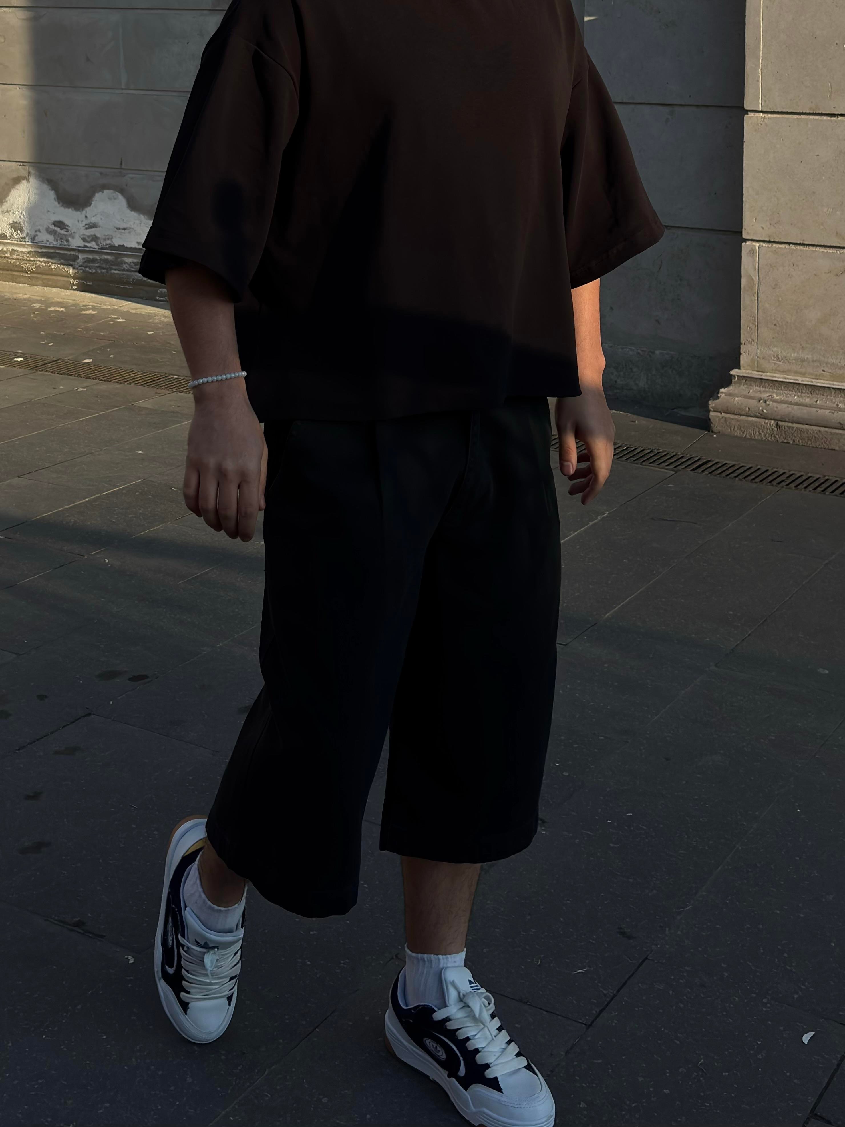 Black Neo Skate Denim Jorts